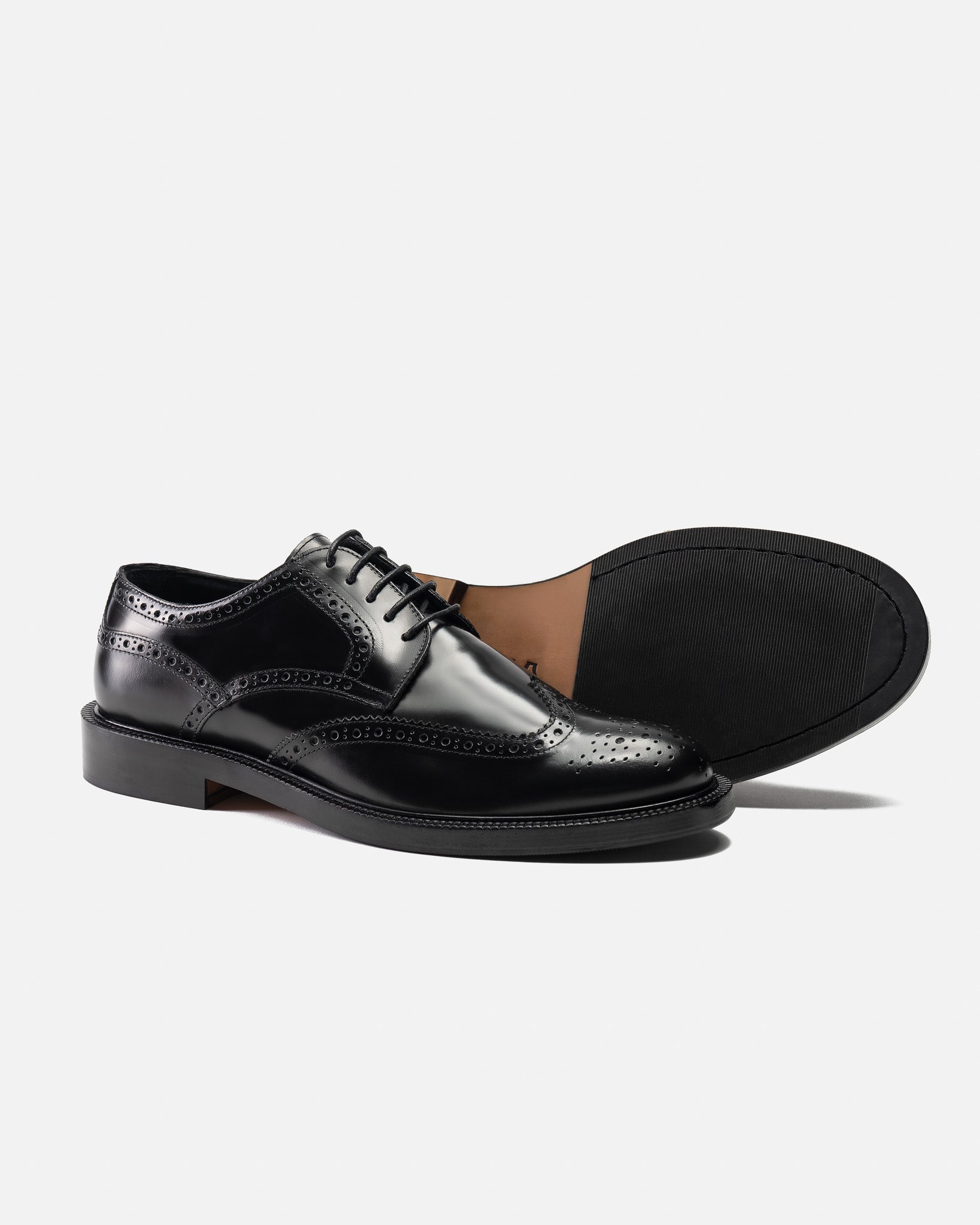 J.W.SAX MILANO Derby Brogue Nera Con Suola Mista