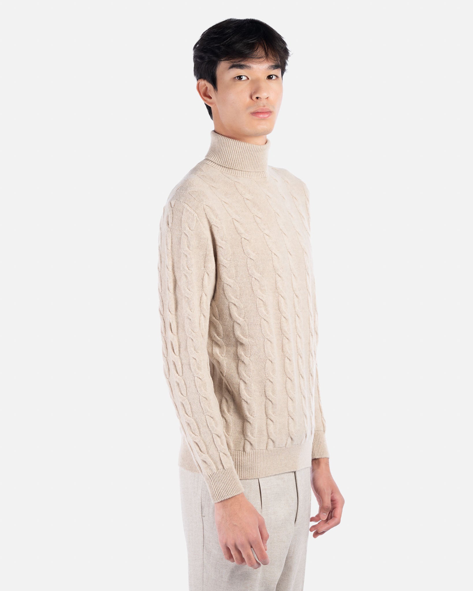 J.W.SAX MILANO Dolcevita a Trecce in Lana Sabbia