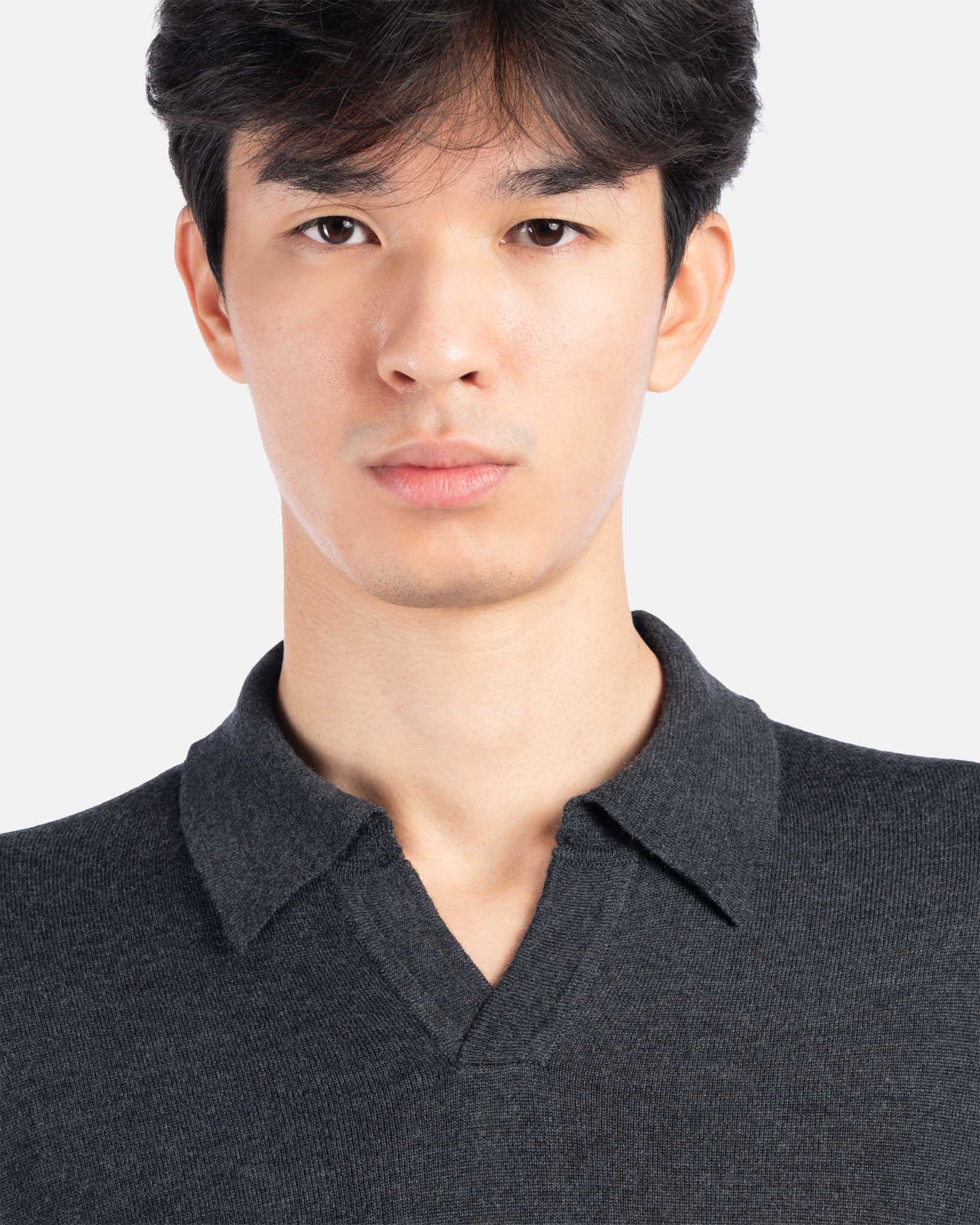 J.W.SAX MILANO Polo Grigia in Lana Merino Extrafine