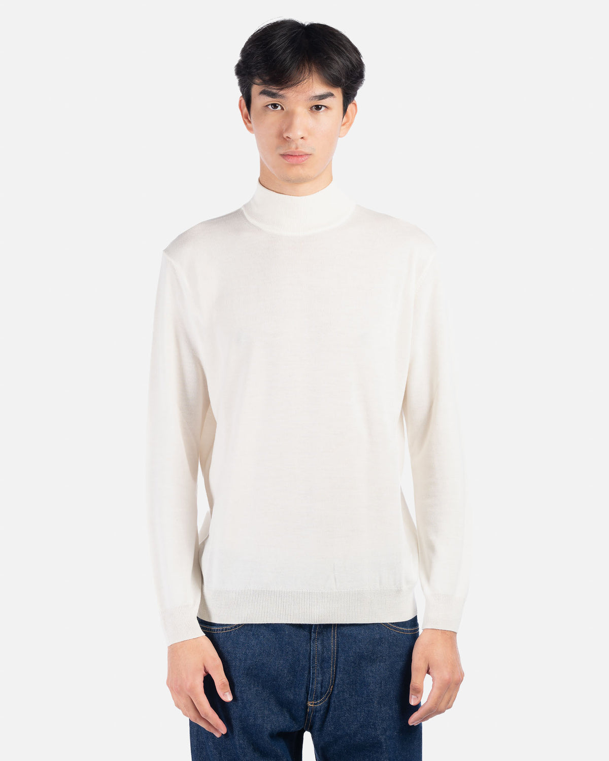 J.W.SAX MILANO Lupetto Panna in Lana Merino Extrafine
