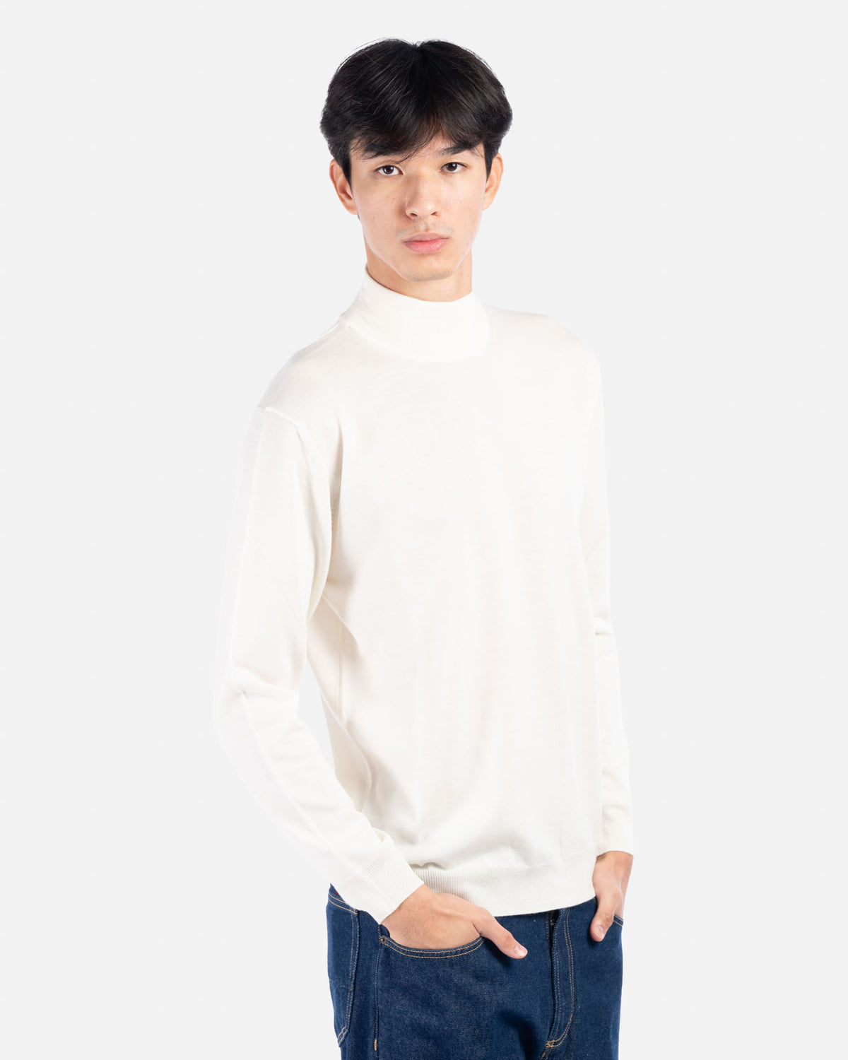 J.W.SAX MILANO Lupetto Panna in Lana Merino Extrafine