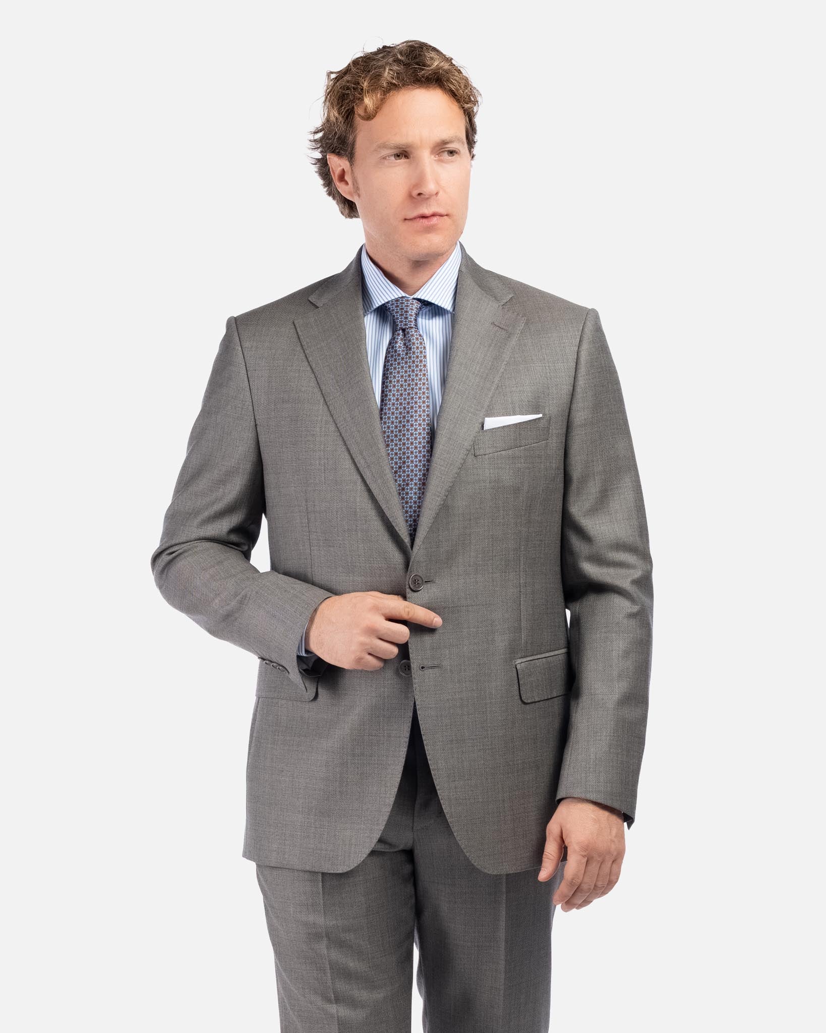 J.W.SAX MILANO Abito in Grisaglia Perennial Vitale Barberis Canonico All Season