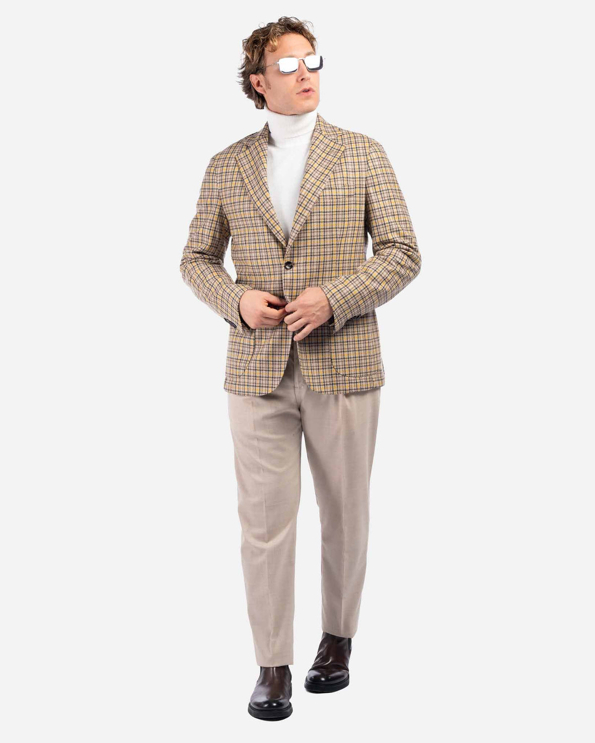 J.W.SAX MILANO Giacca Sartoriale a Quadri
