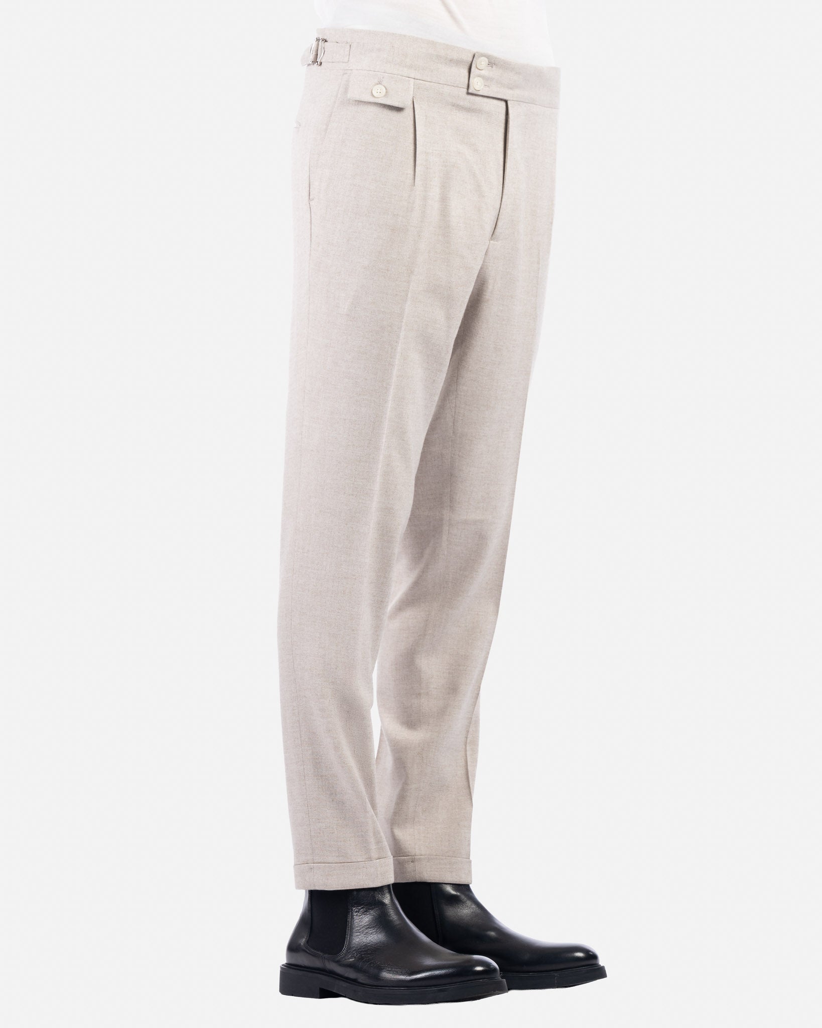 J.W.SAX MILANO Pantaloni in Flanella Leggera Sabbia
