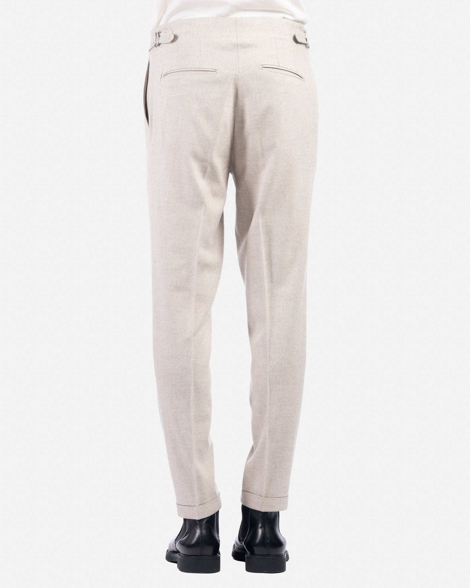 J.W.SAX MILANO Pantaloni in Flanella Leggera Sabbia