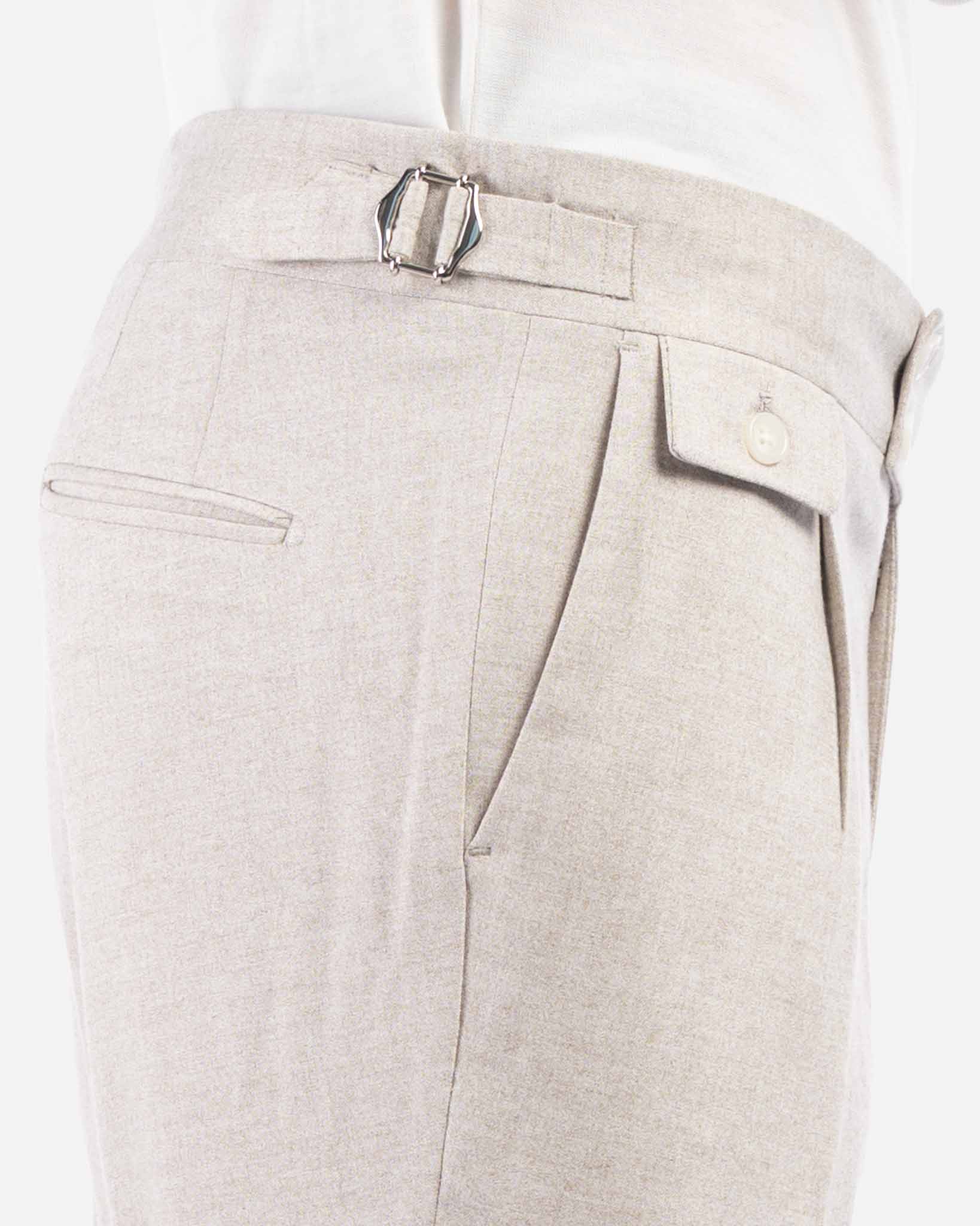 J.W.SAX MILANO Pantaloni in Flanella Leggera Sabbia