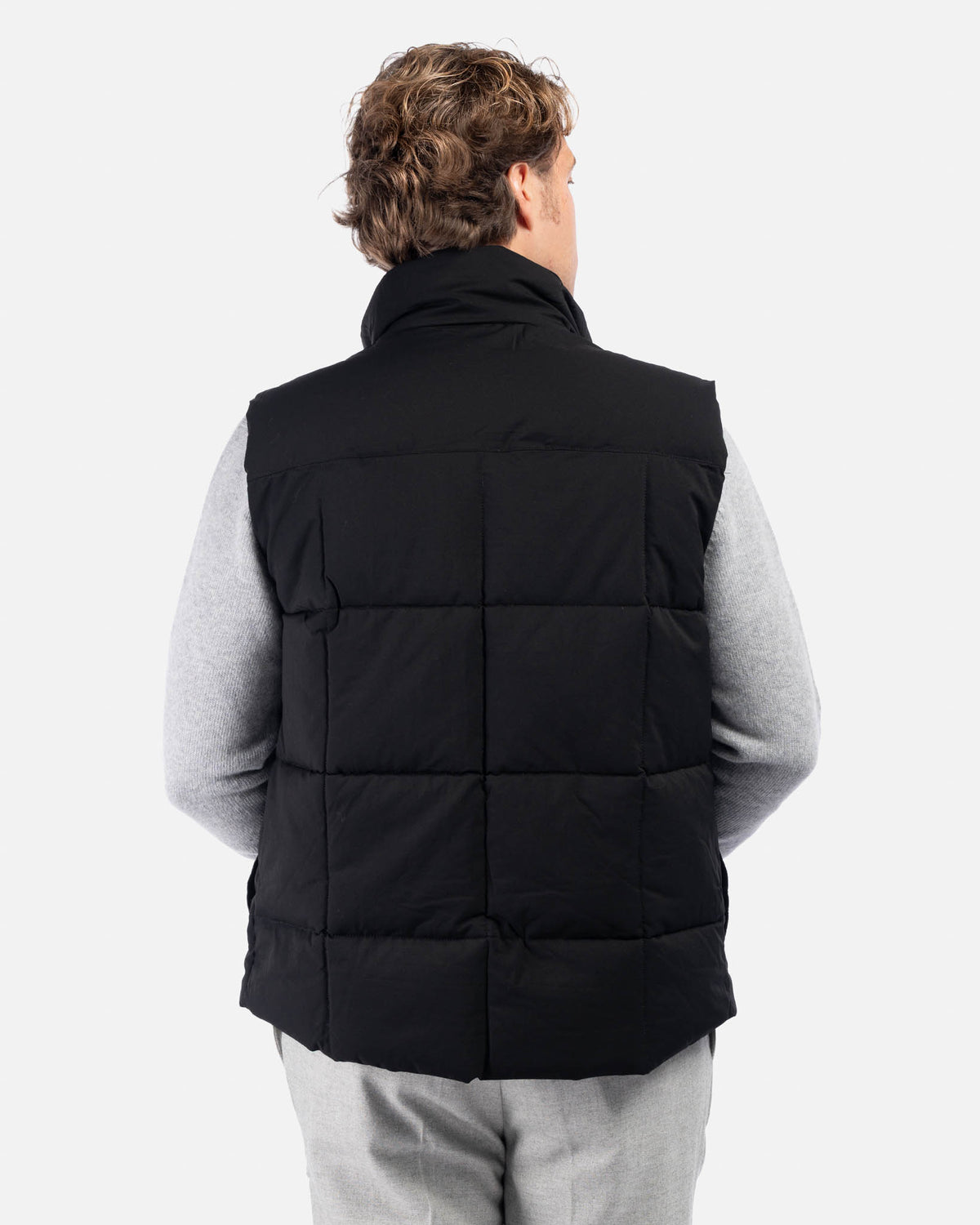 J.W.SAX MILANO Gilet Nero in Tessuto Tecnico