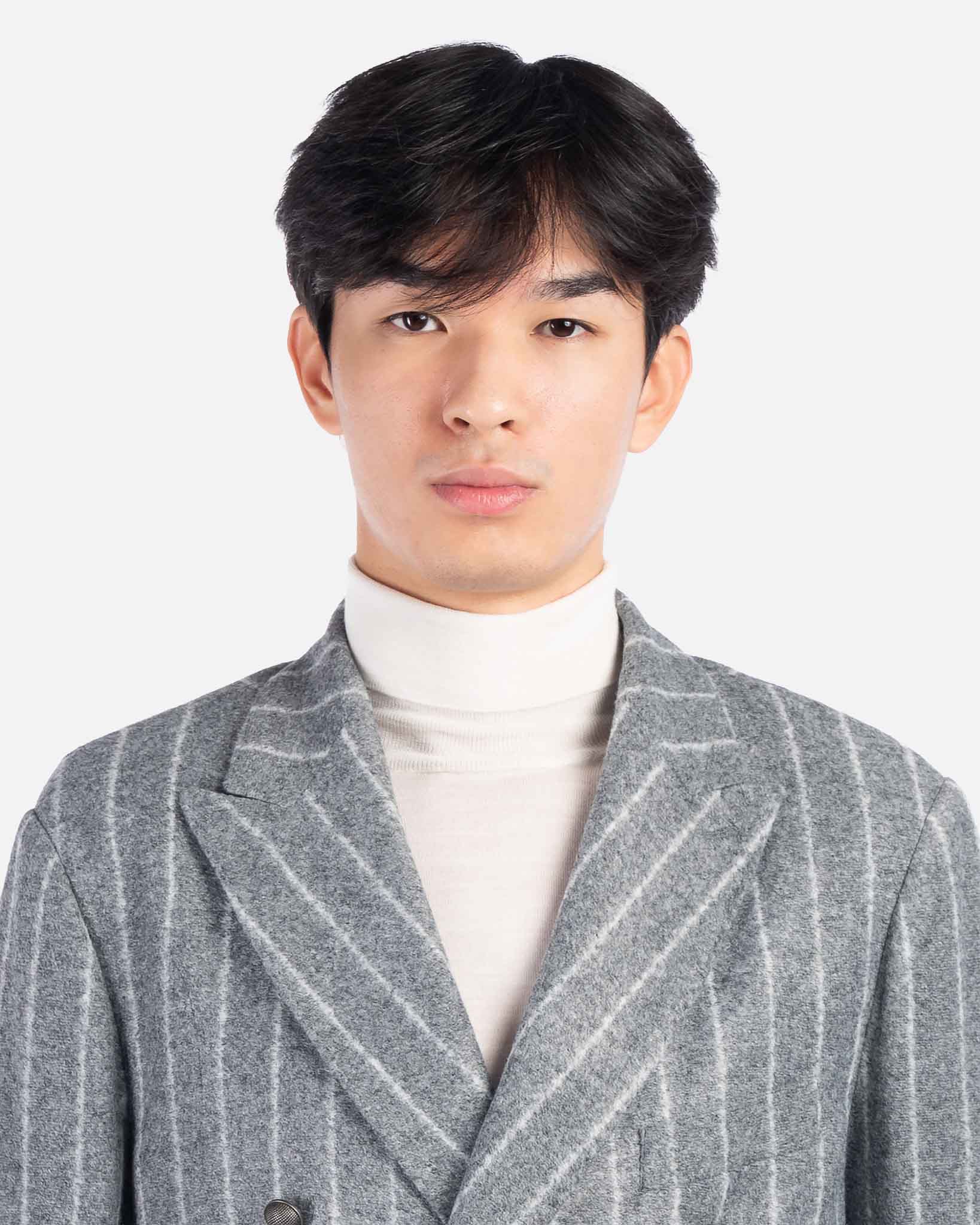 J.W.SAX MILANO Giacca Doppiopetto in Lana a Righe