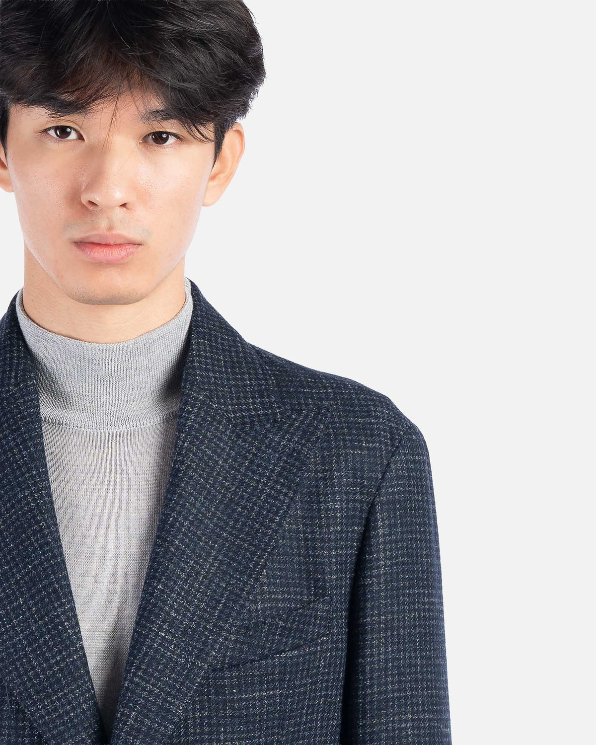 J.W.SAX MILANO Giacca in Lana Pied de Poule Blu