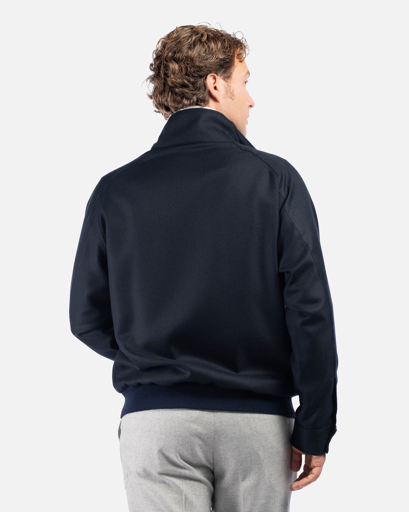 J.W.SAX MILANO Bomber in Lana Blu