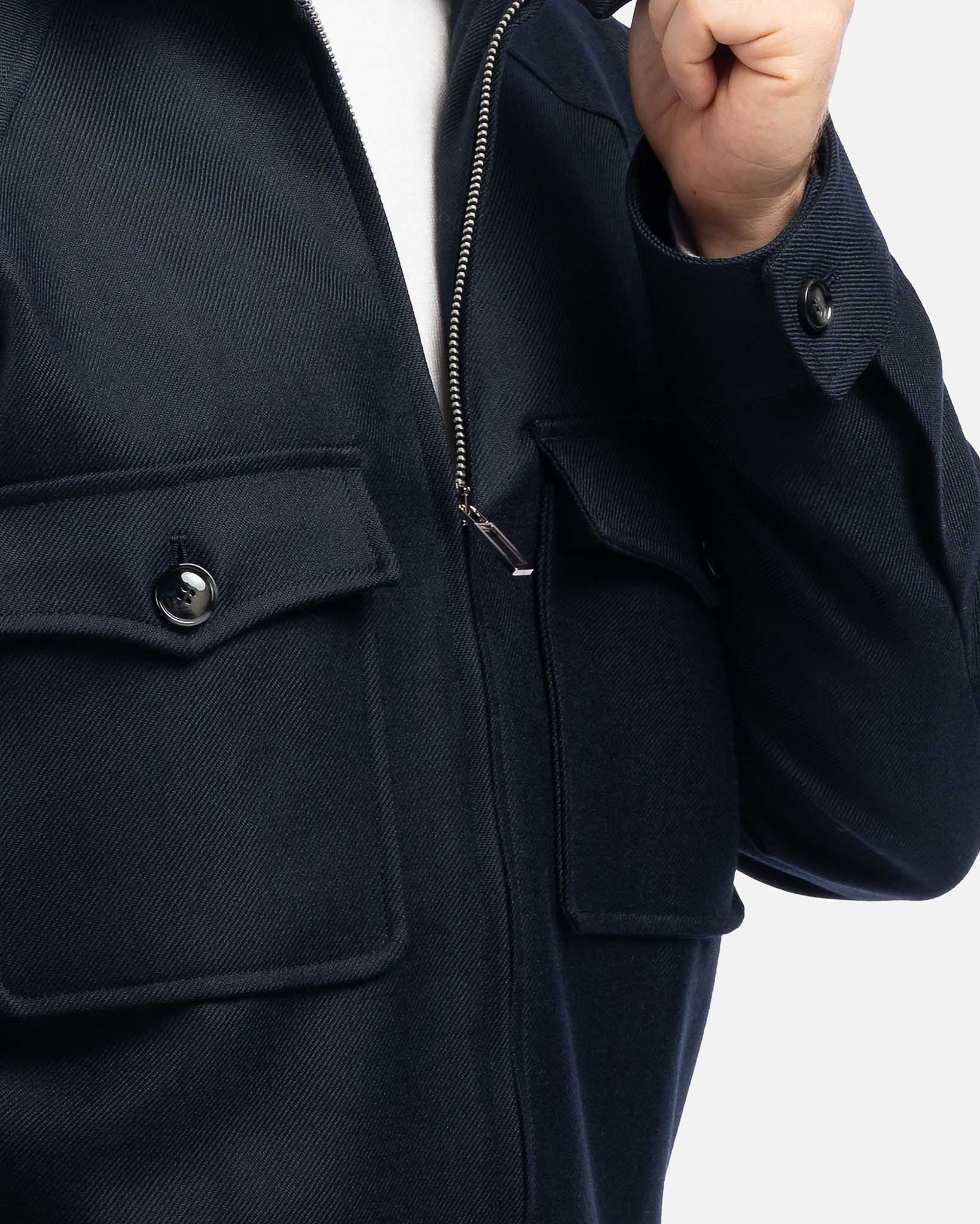 J.W.SAX MILANO Bomber in Lana Blu