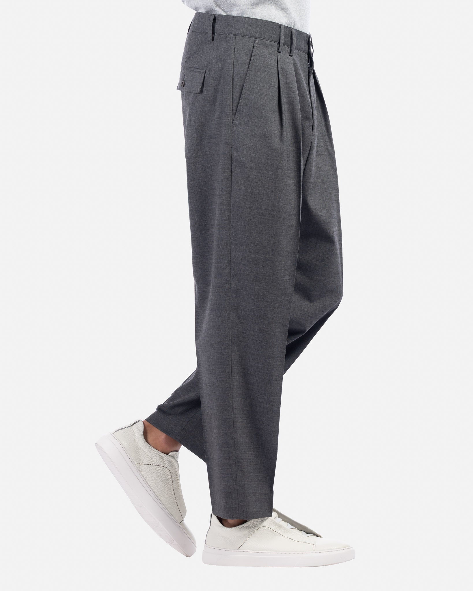 J.W.SAX MILANO Pantalone in Lana All Season con Doppia Pences