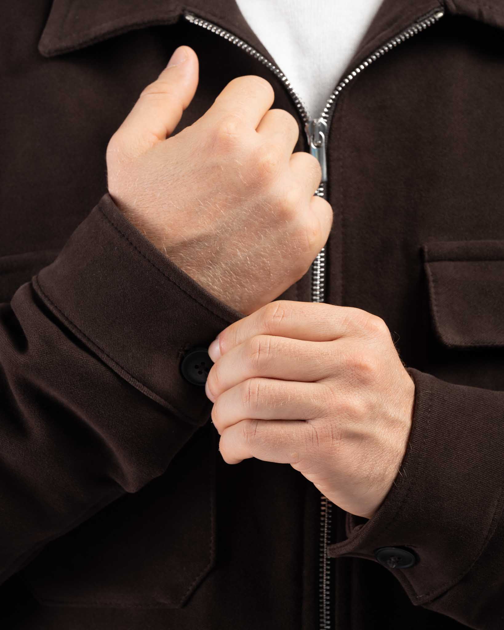 J.W.SAX MILANO Overshirt in Fustagno Marrone