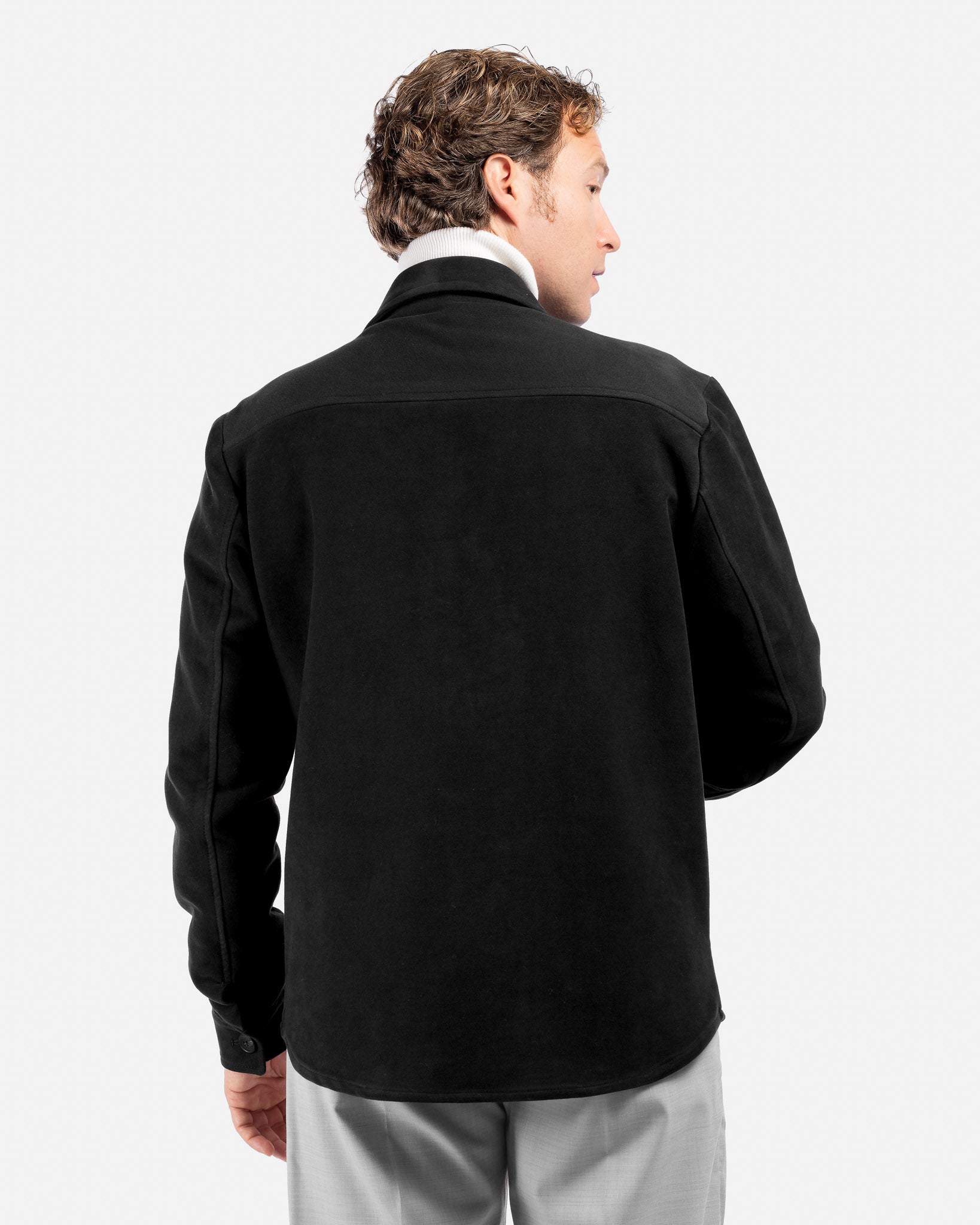 J.W.SAX MILANO Overshirt in Fustagno Nero