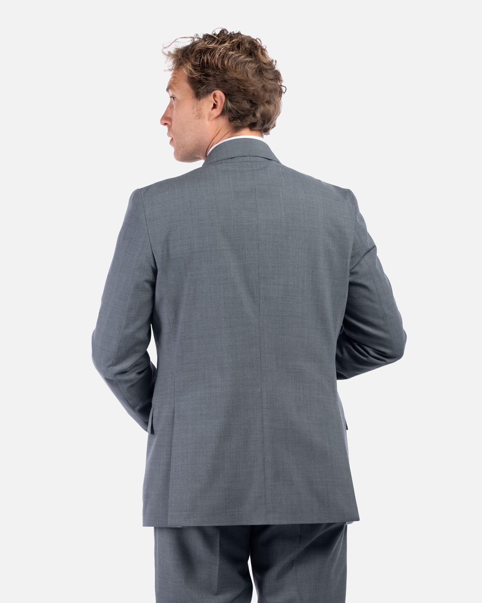 J.W.SAX MILANO Abito Doppiopetto Grigio con Rever Ampio All Season