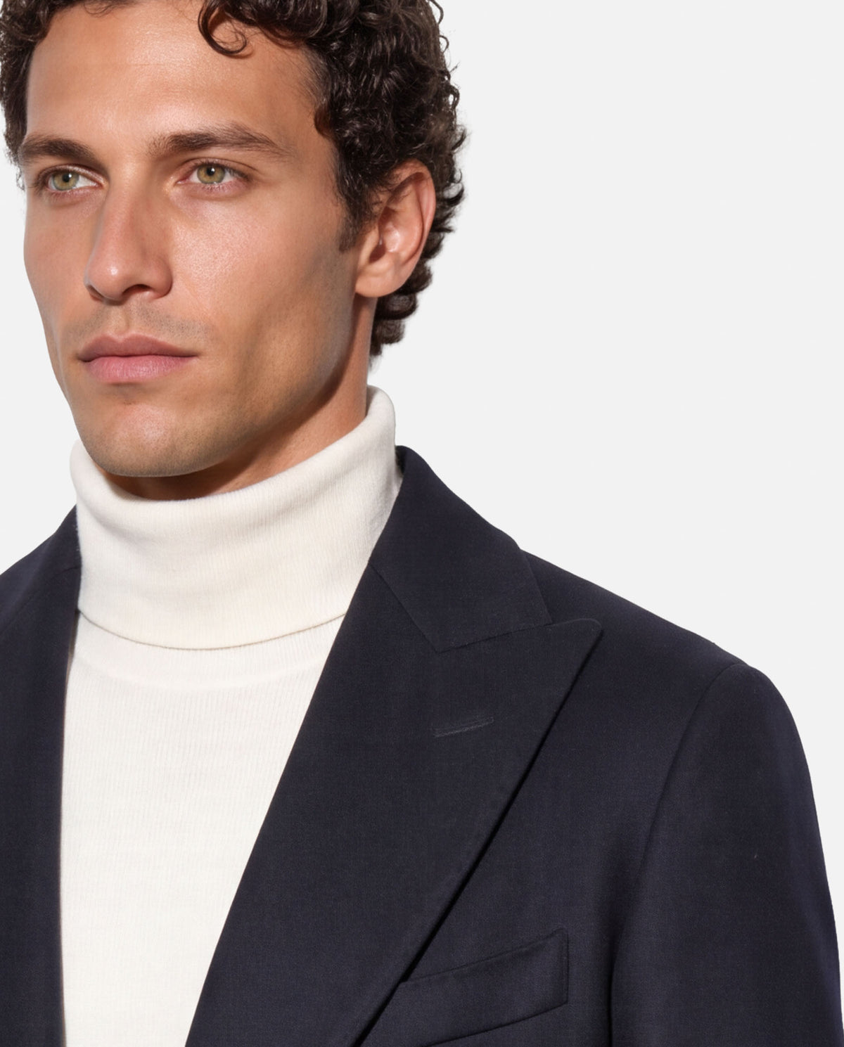 J.W.SAX MILANO Cappotto Doppiopetto Blu in Misto Cashmere