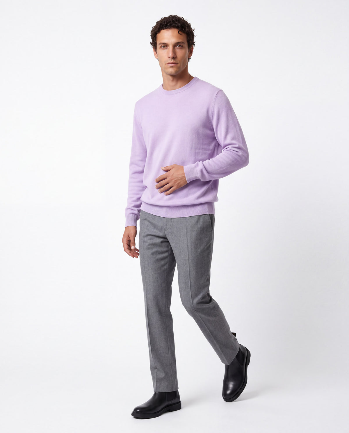 J.W.SAX MILANO Maglione in Lana Merino Extrafine e Cashmere - Finezza 12