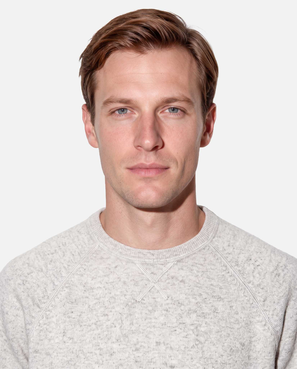 J.W.SAX MILANO Maglione Taglio Felpa in Lana e Cashmere Grigio Chiaro - Finezza 12