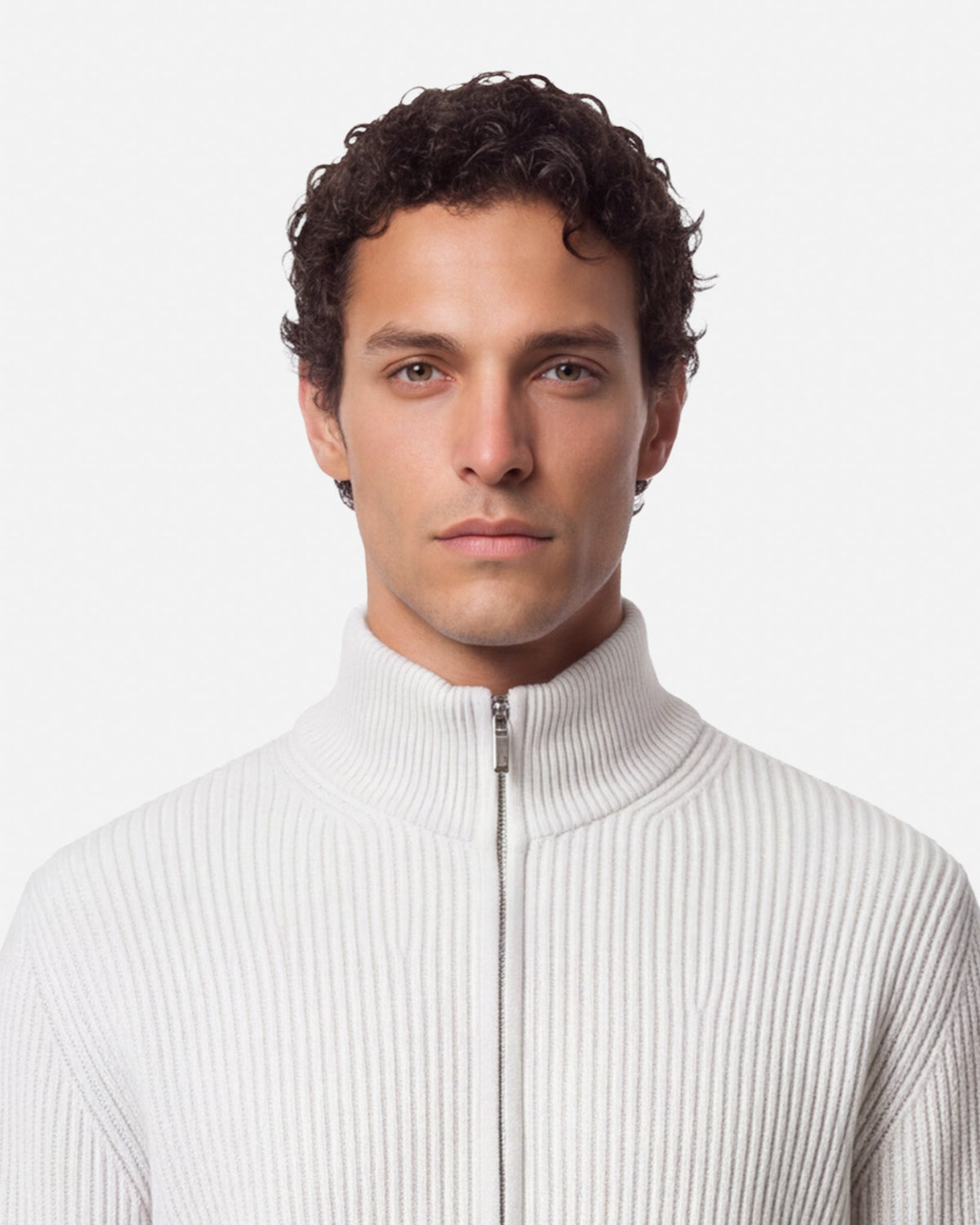 J.W.SAX MILANO Cardigan in Puro Cashmere a Coste con Zip - Finezza 7