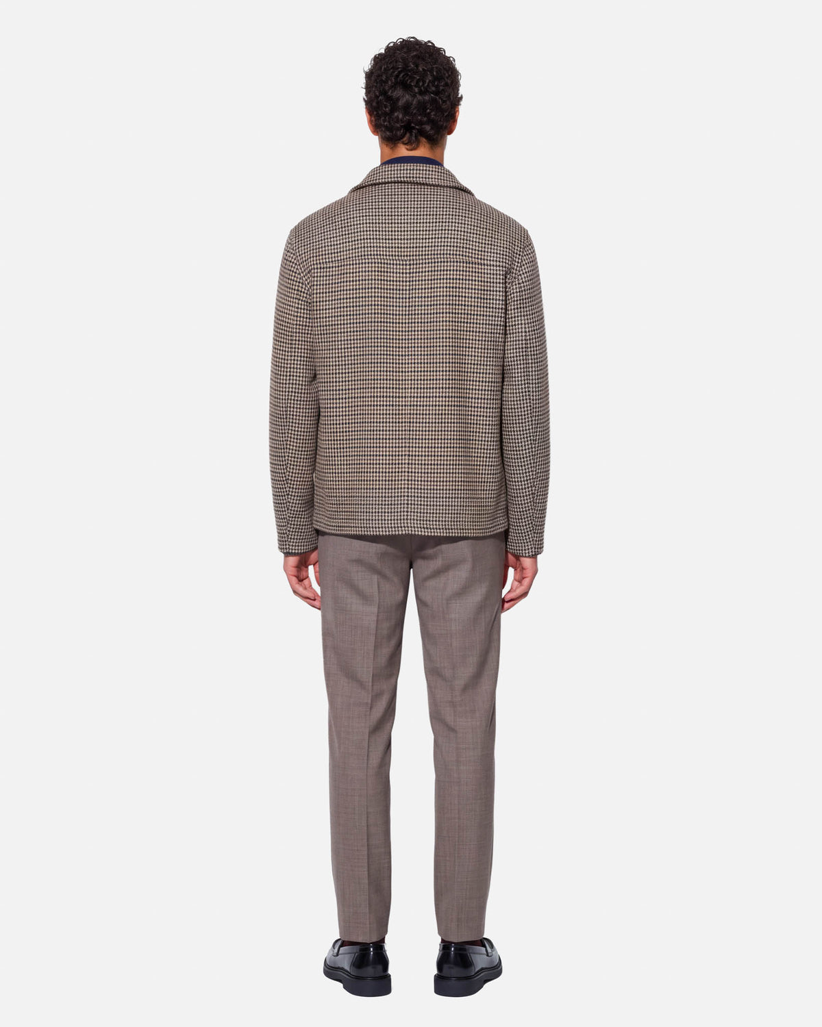 J.W.SAX MILANO Giubbino Pied de Poule con Collo Camicia