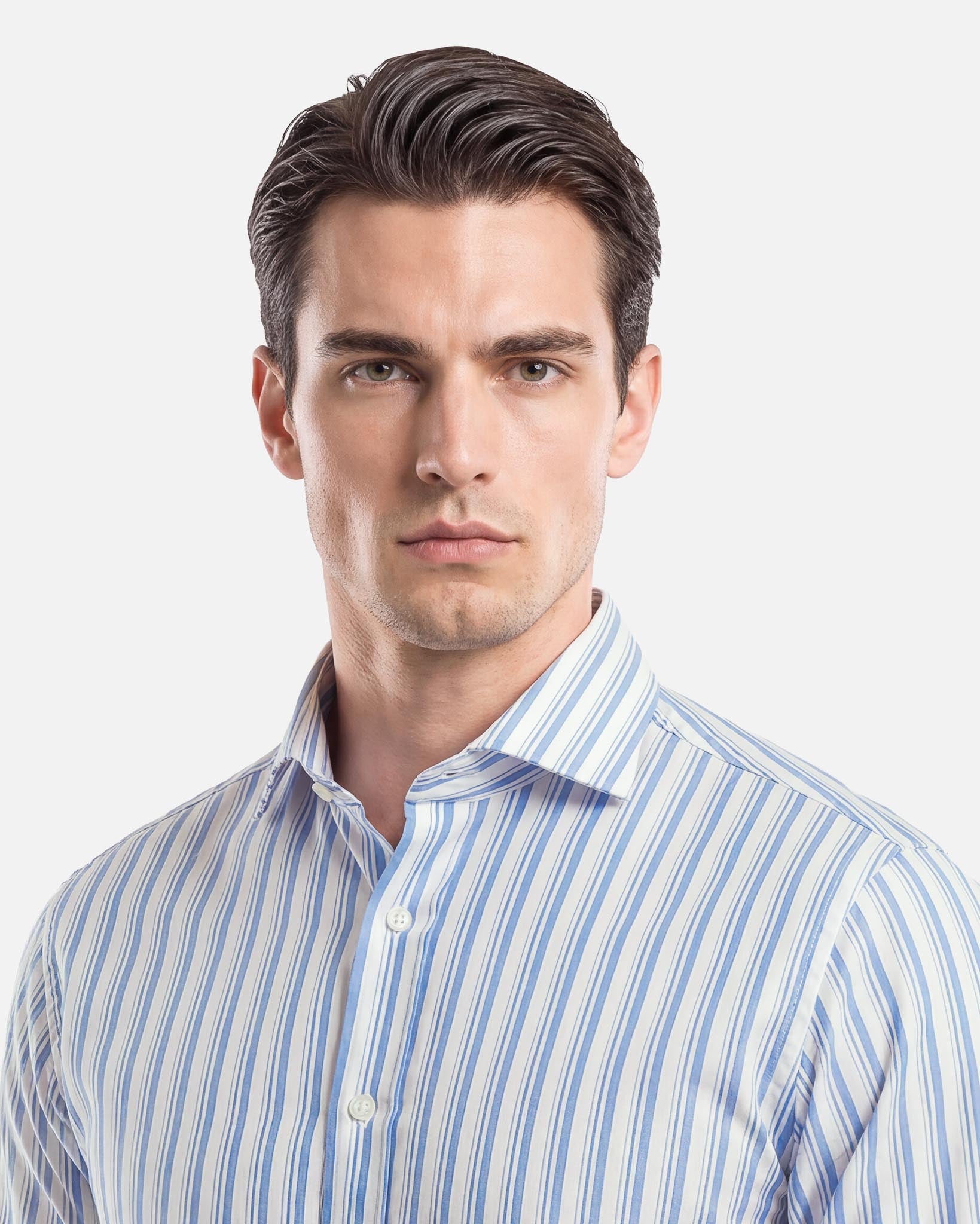 J.W.SAX MILANO Camicia in Popeline di Cotone a Righe