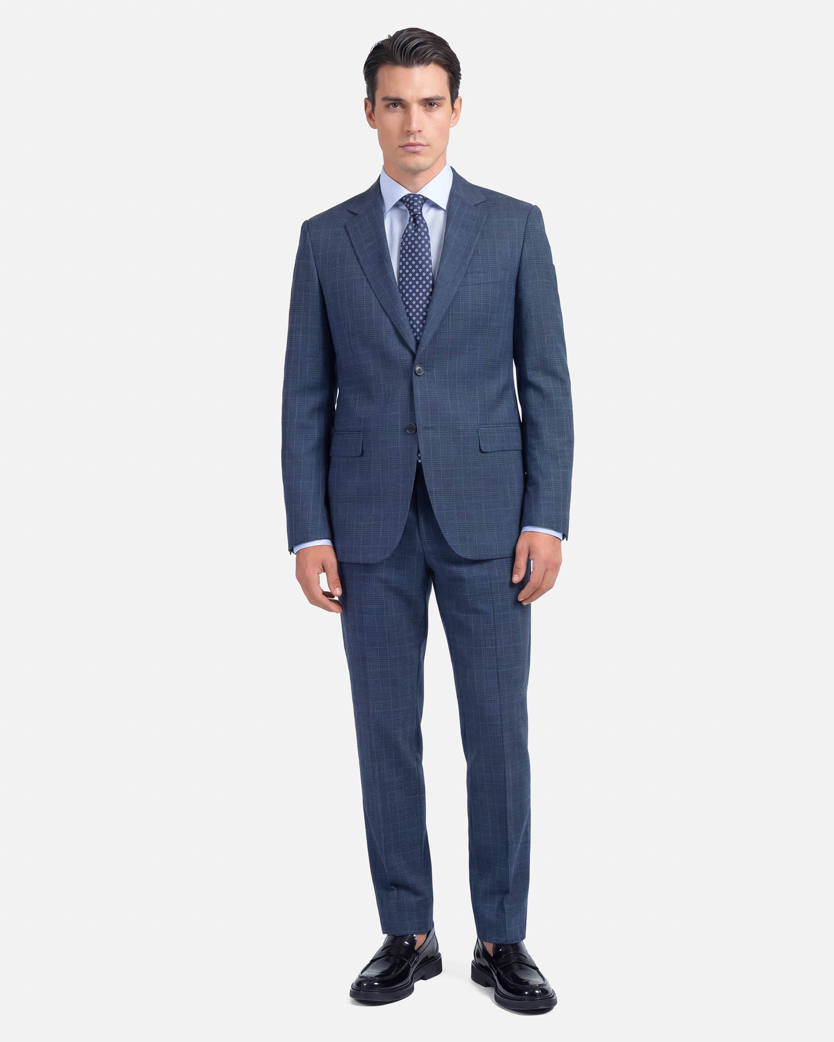 Abito All Season Principe di Galles Blu Melange
