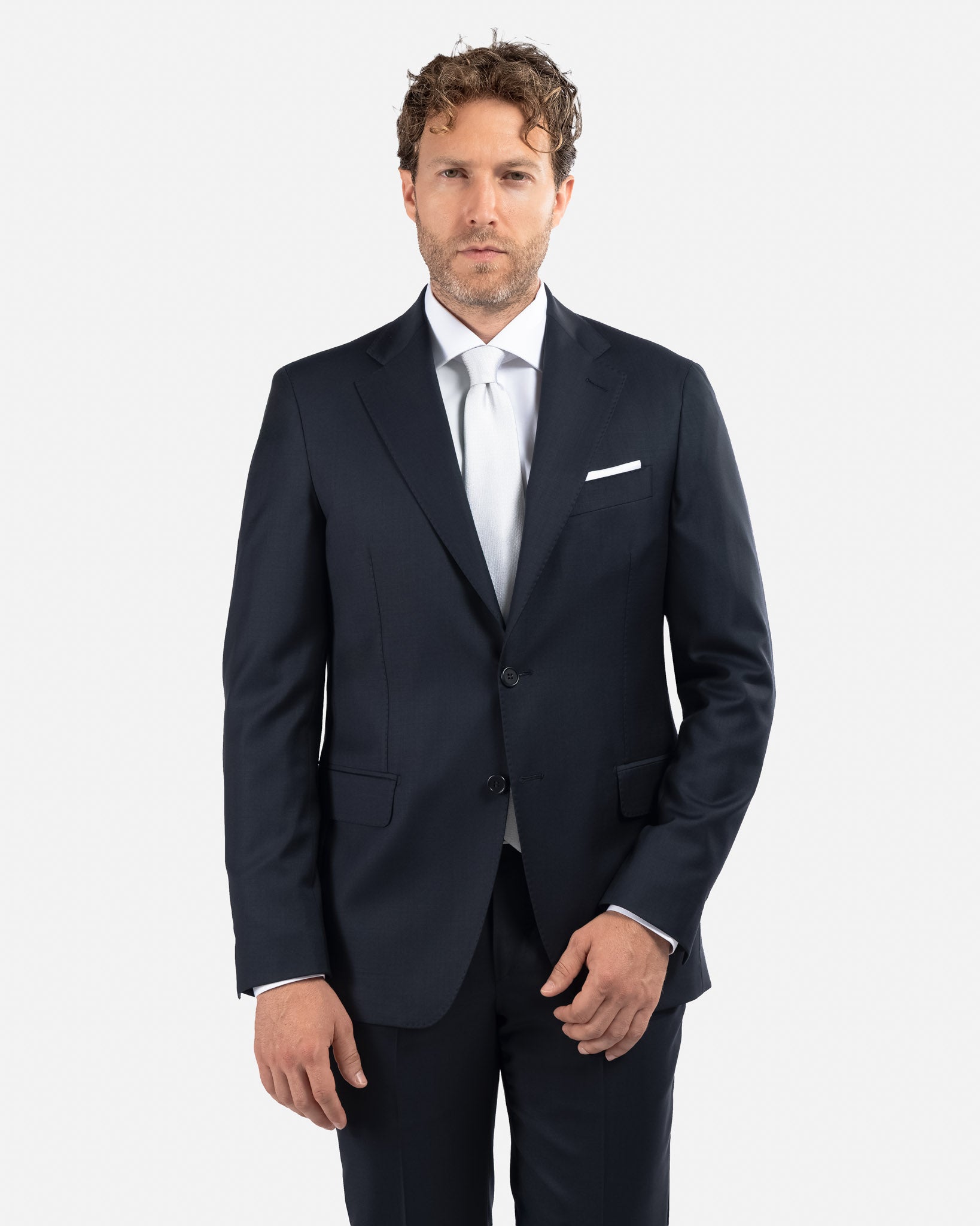 J.W.SAX MILANO Abito Exclusive Blu in Lana Cerruti Nobility 150'S