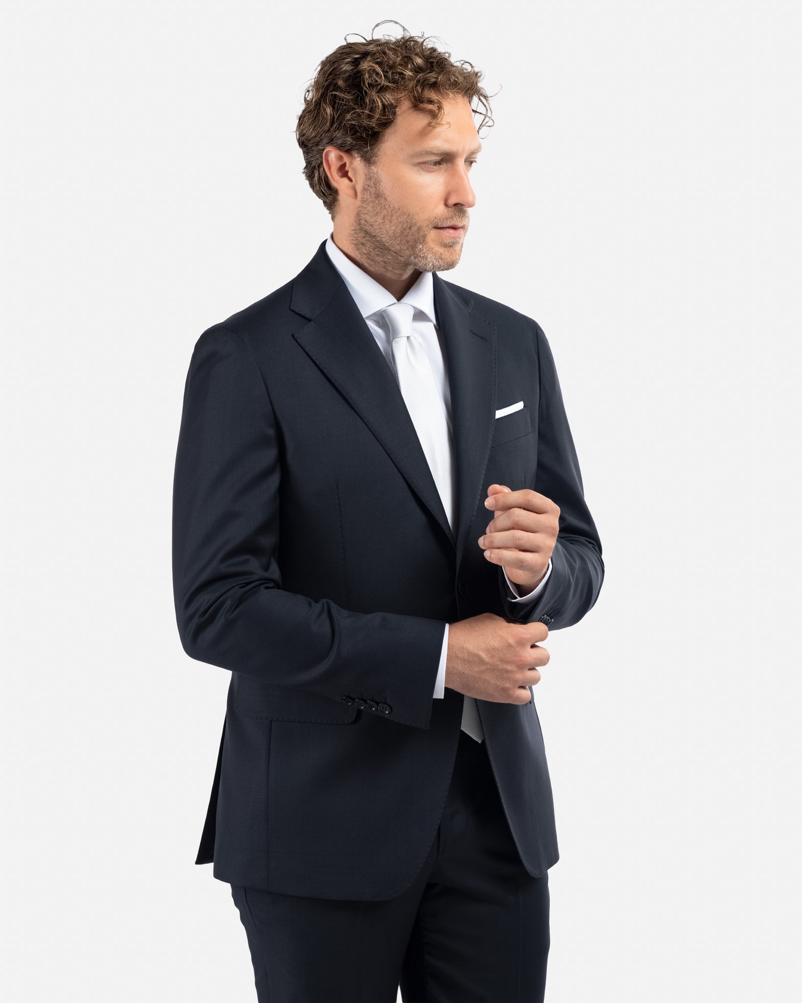 J.W.SAX MILANO Abito Exclusive Blu in Lana Cerruti Nobility 150'S