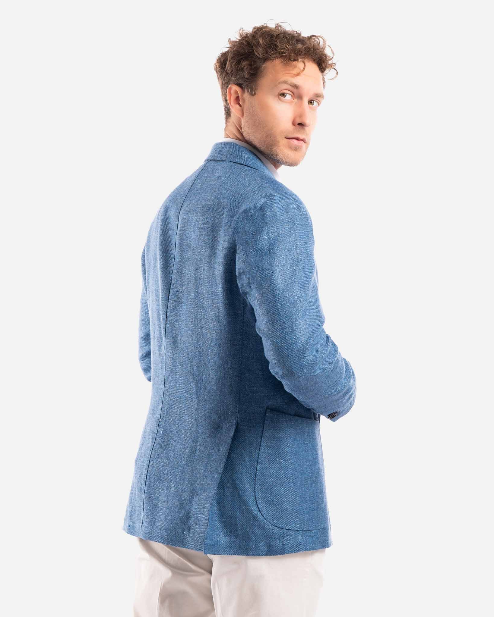 J.W.SAX MILANO Giacca sartoriale sfoderata in lino e seta