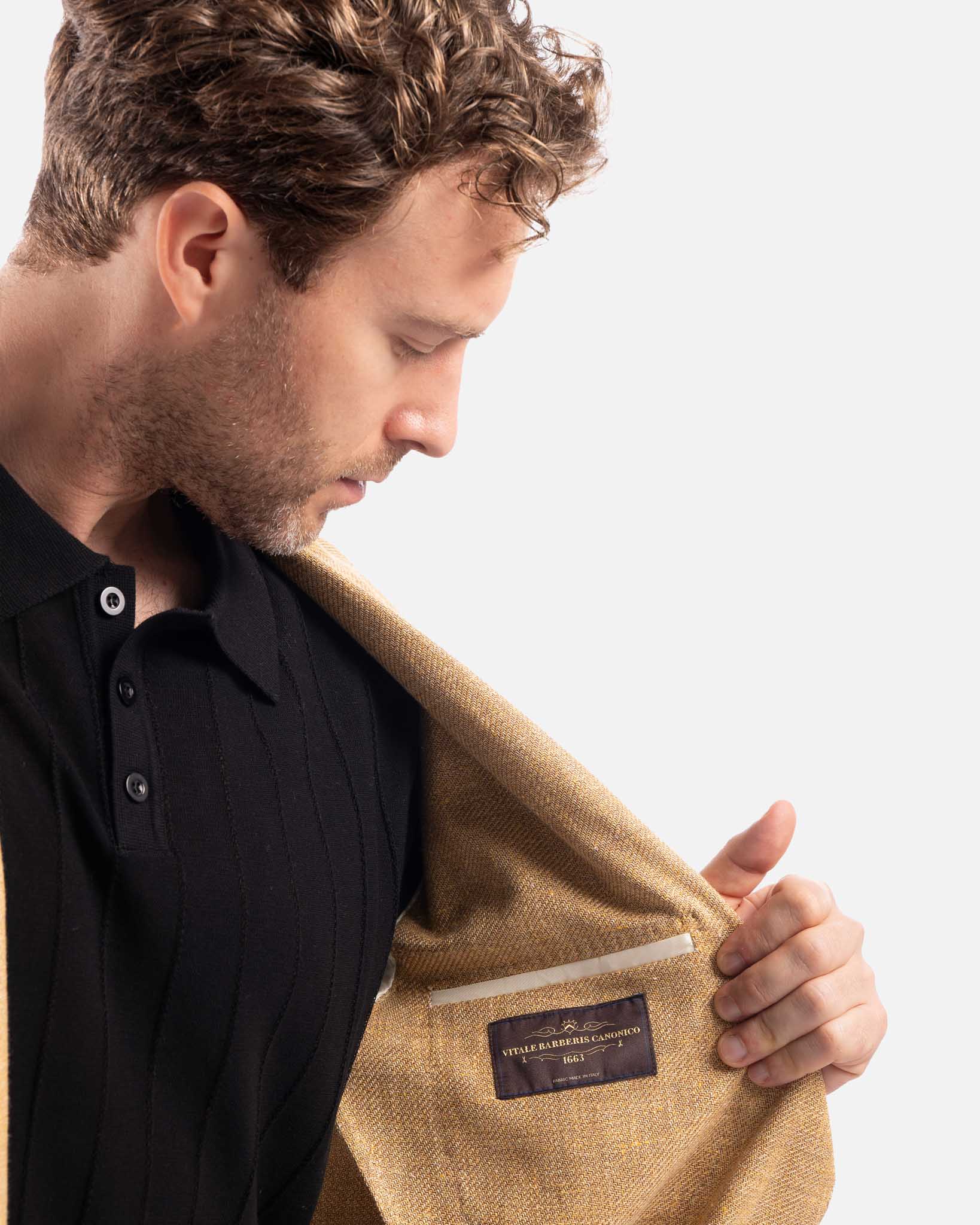 J.W.SAX MILANO Giacca Sartoriale Sfoderata in Lino e Seta