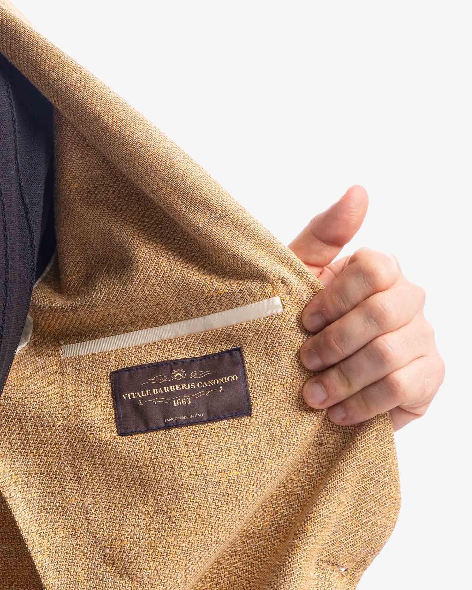 J.W.SAX MILANO Giacca Sartoriale Sfoderata in Lino e Seta