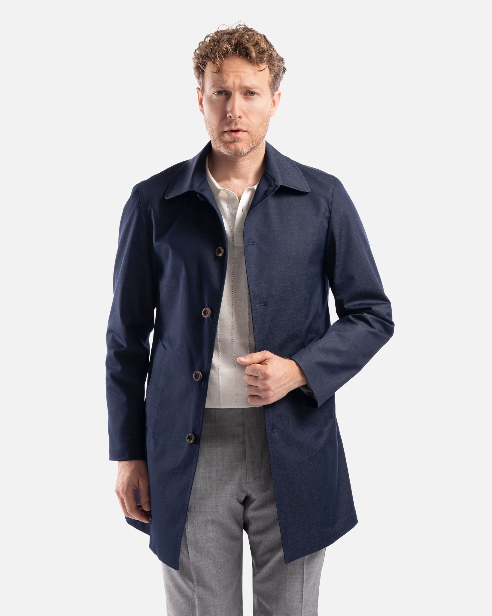 J.W.SAX MILANO Trench in Cotone Tecnico Elasticizzato
