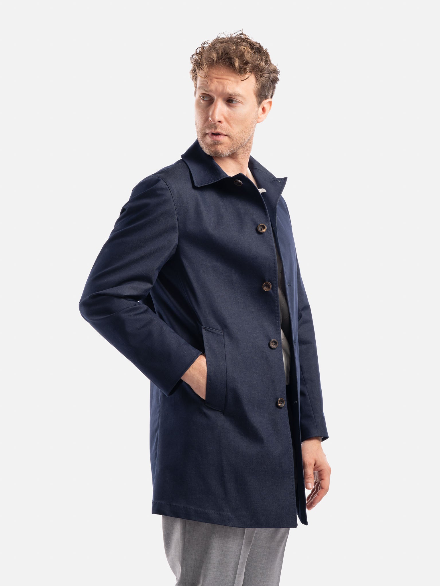 J.W.SAX MILANO Trench in Cotone Tecnico Elasticizzato
