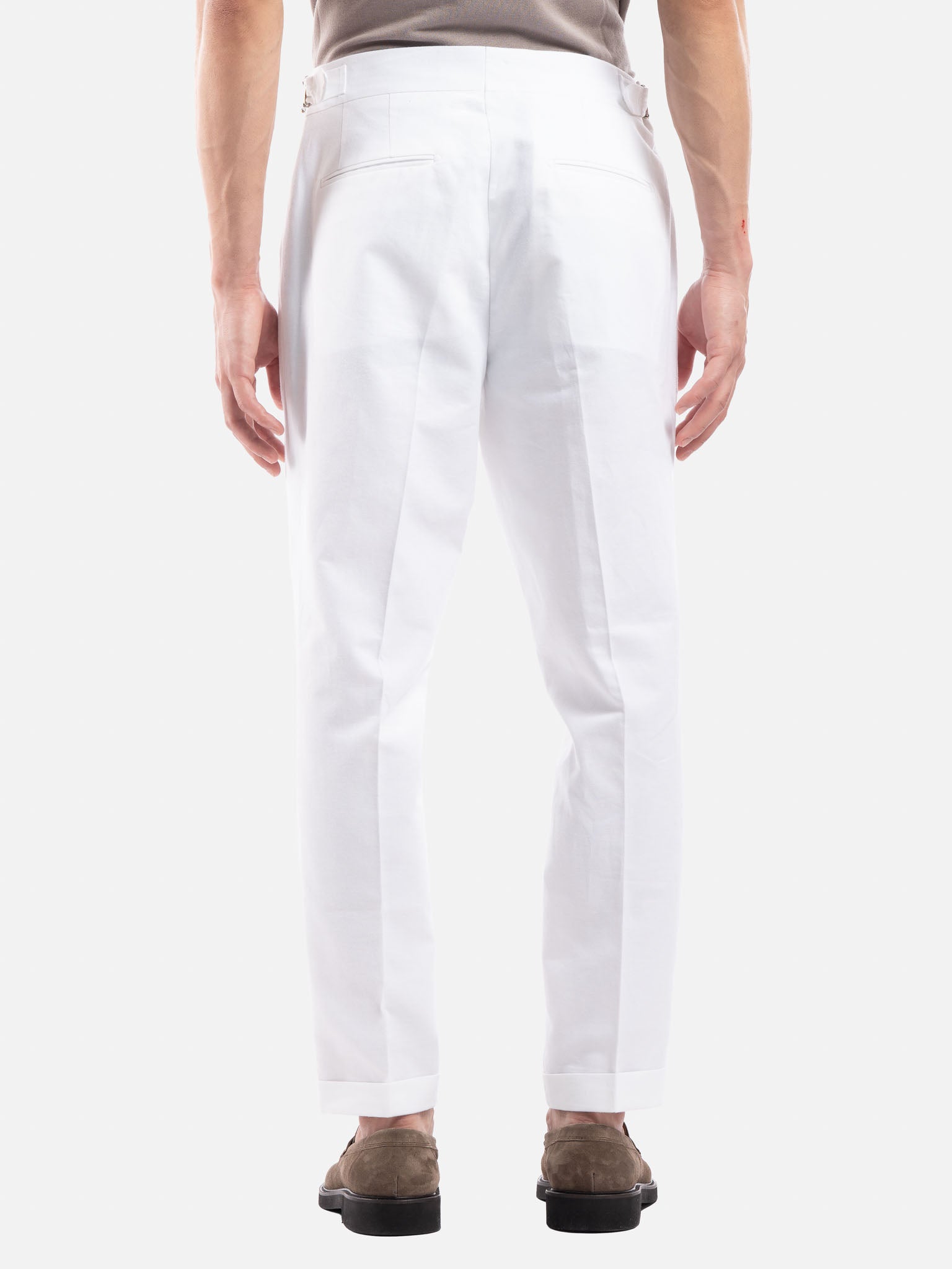 Pantalone in Lino e Cotone con Cintura Sartoriale
