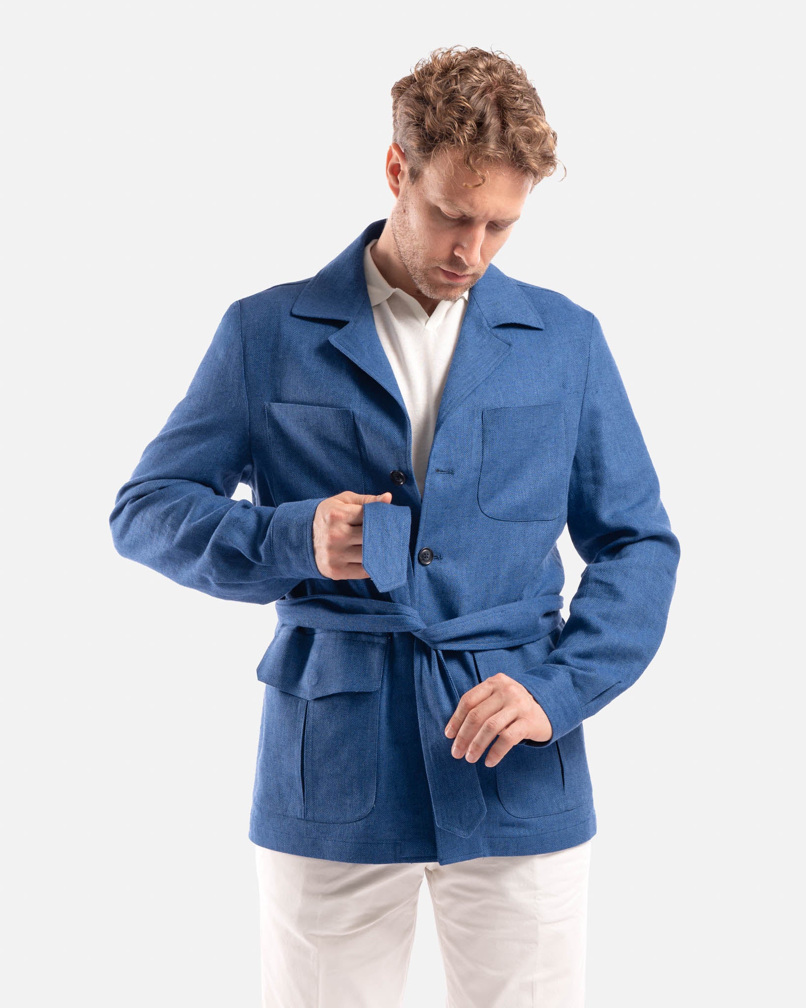 Giacca Sahariana in Lino e Cotone