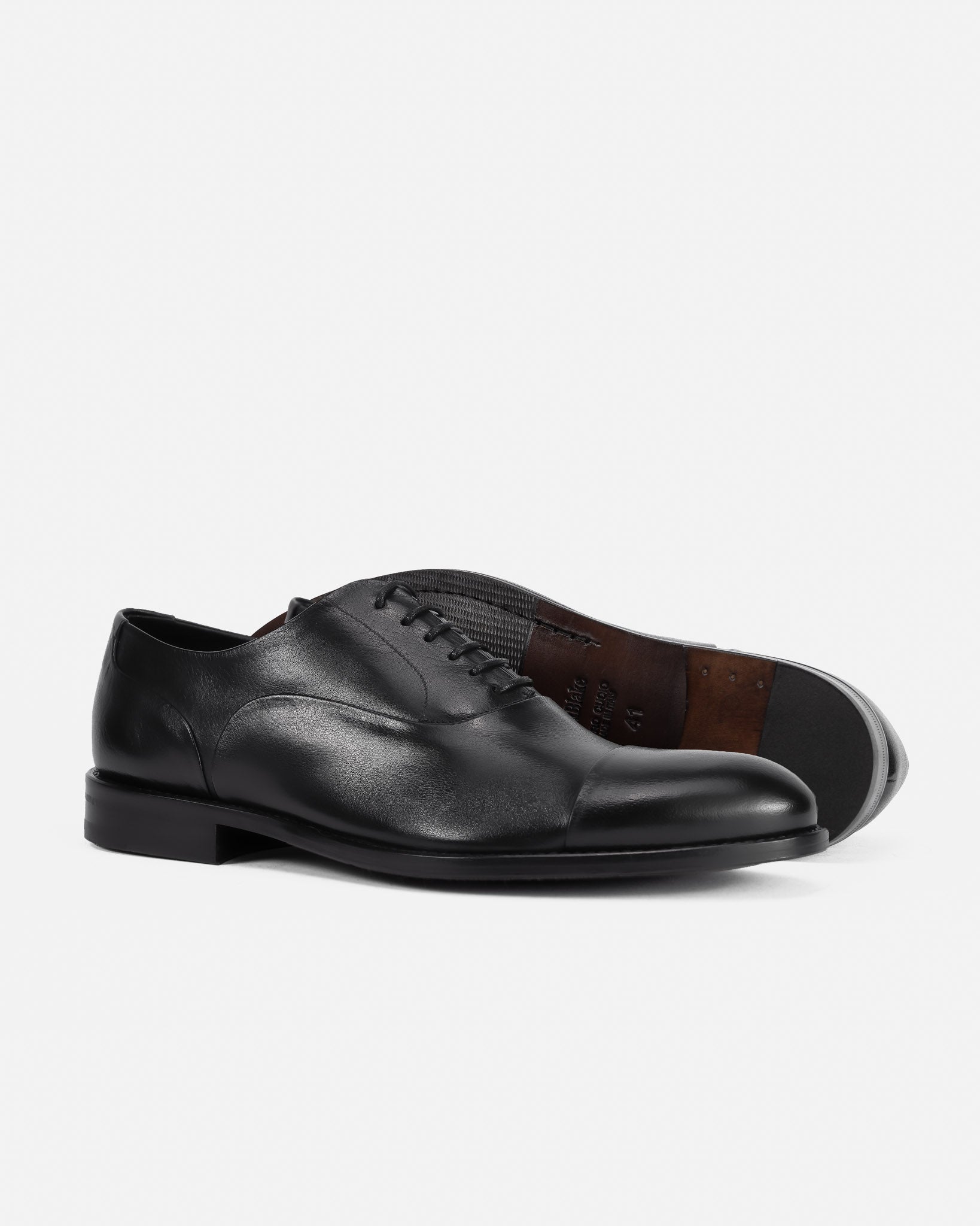 J.W.SAX MILANO Oxford in Pelle di Bufalo Nera Sfoderata