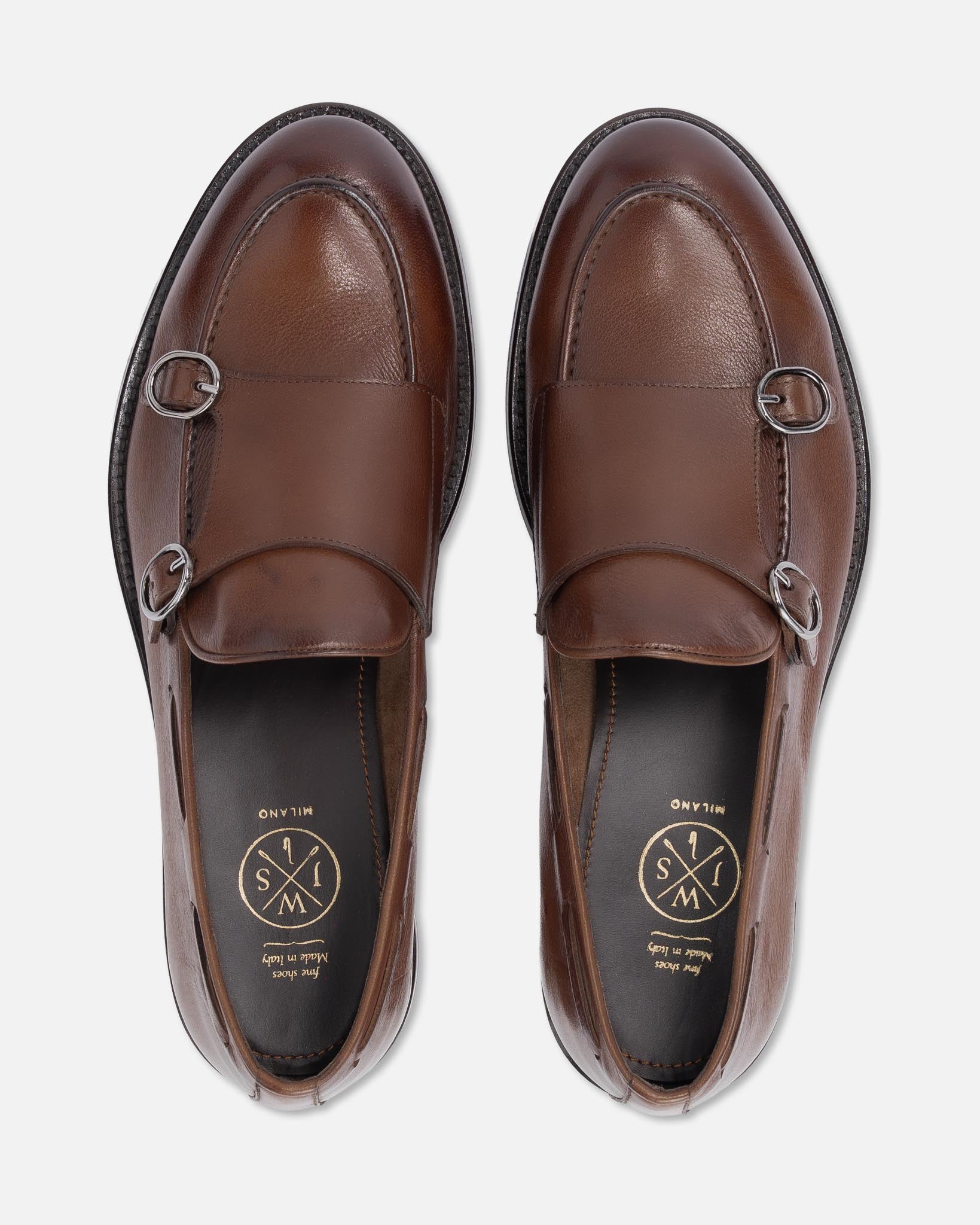 J.W.SAX MILANO Mocassini Doppia Fibbia Cuoio