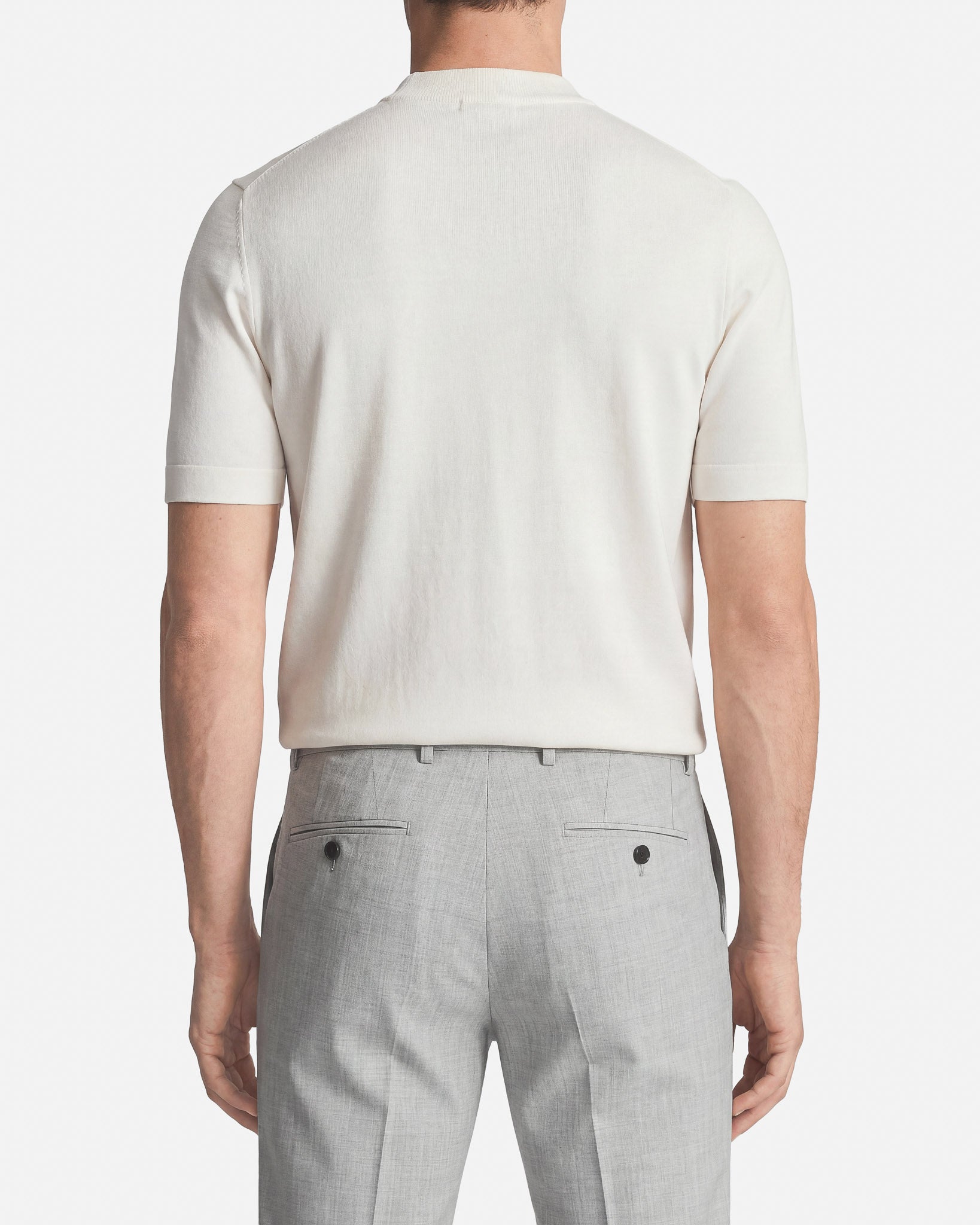 Pantaloni Slim Fit in Lana Grigio Chiaro Super 100's Zignone