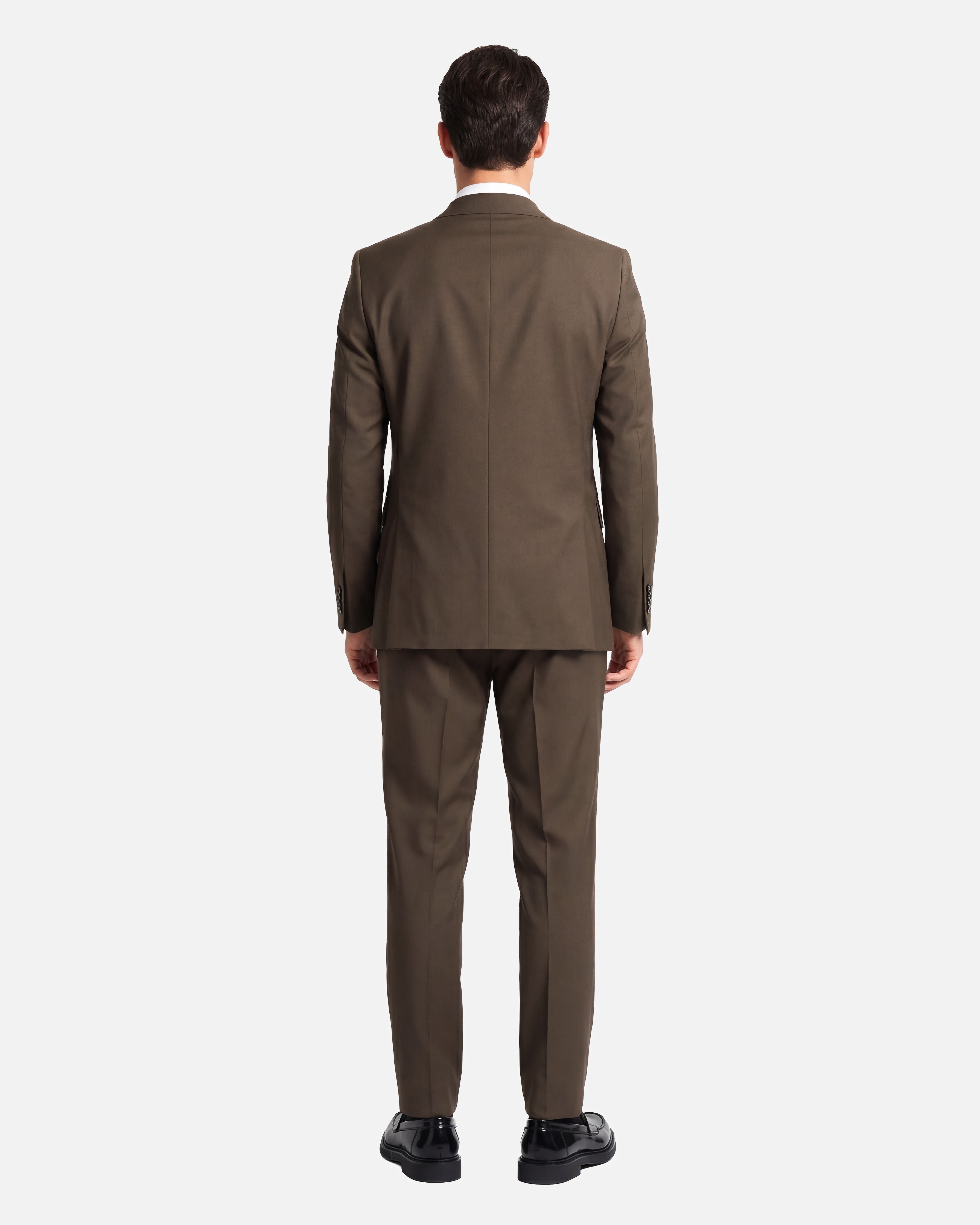 J.W.SAX MILANO Abito Doppiopetto Marrone in Lana Stretch
