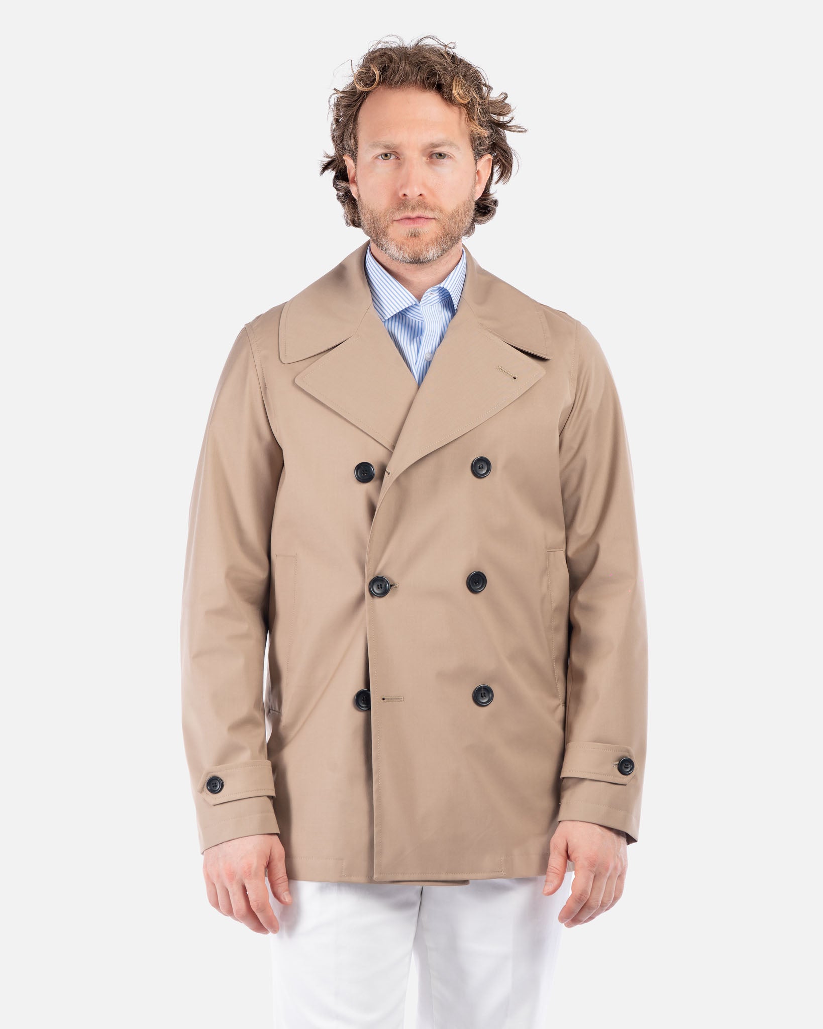 J.W.SAX MILANO Trench Doppiopetto Cammello
