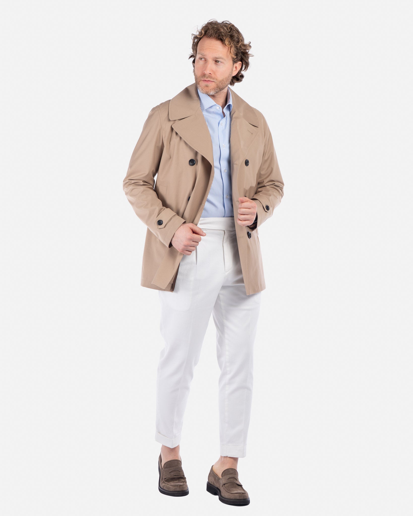 J.W.SAX MILANO Trench Doppiopetto Cammello