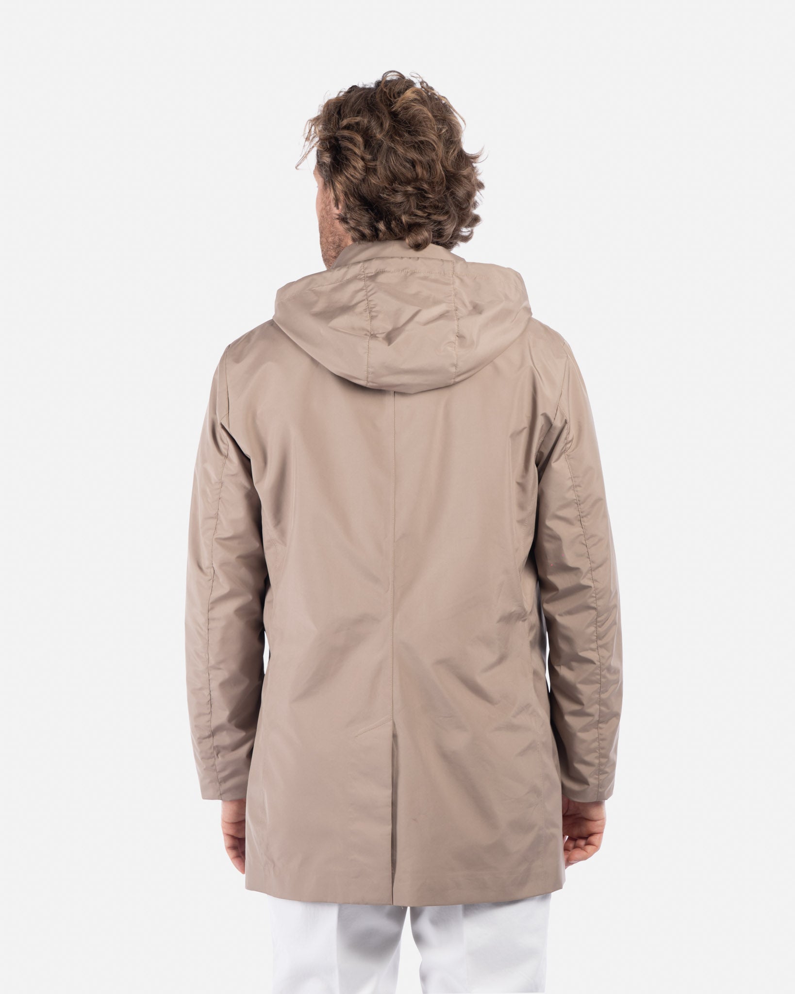 J.W.SAX MILANO Impermeabile Tecnico Beige con Cappuccio