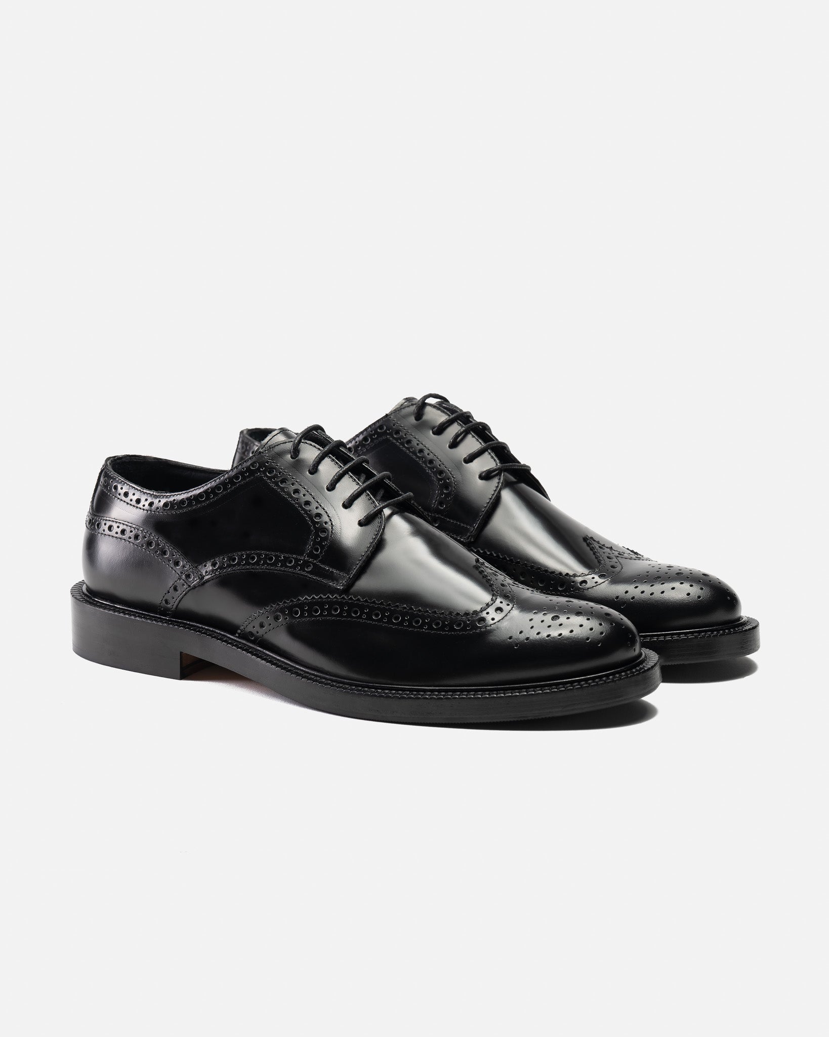 J.W.SAX MILANO Derby Brogue Nera Con Suola Mista