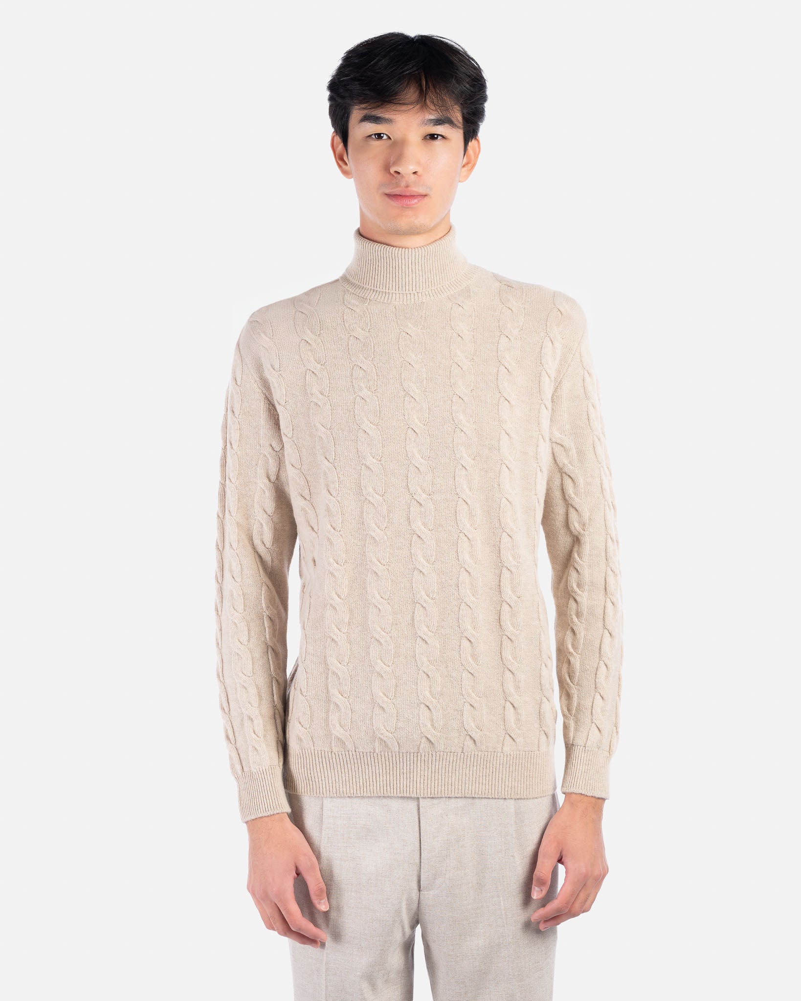 J.W.SAX MILANO Dolcevita a Trecce in Lana Sabbia