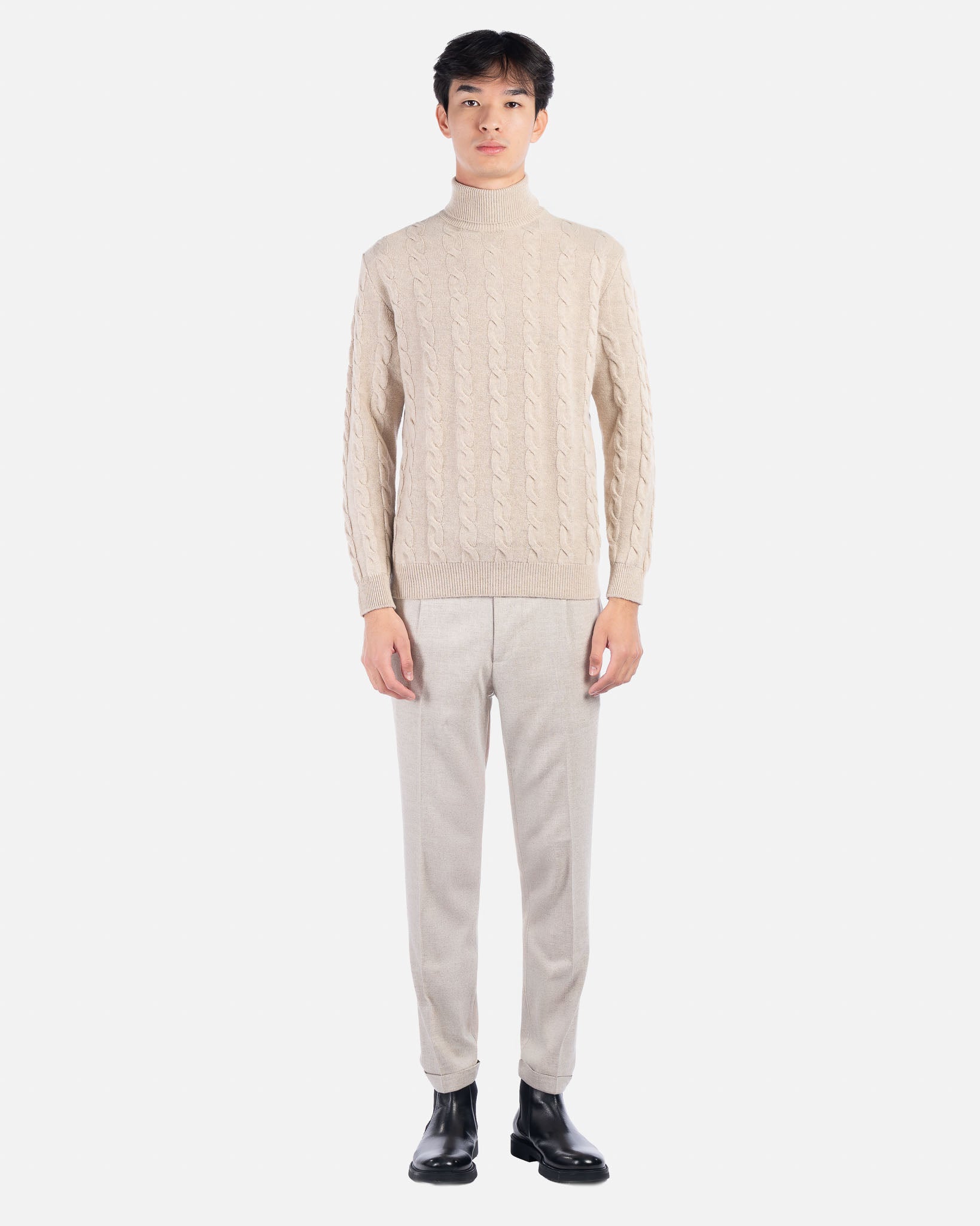 J.W.SAX MILANO Dolcevita a Trecce in Lana Sabbia