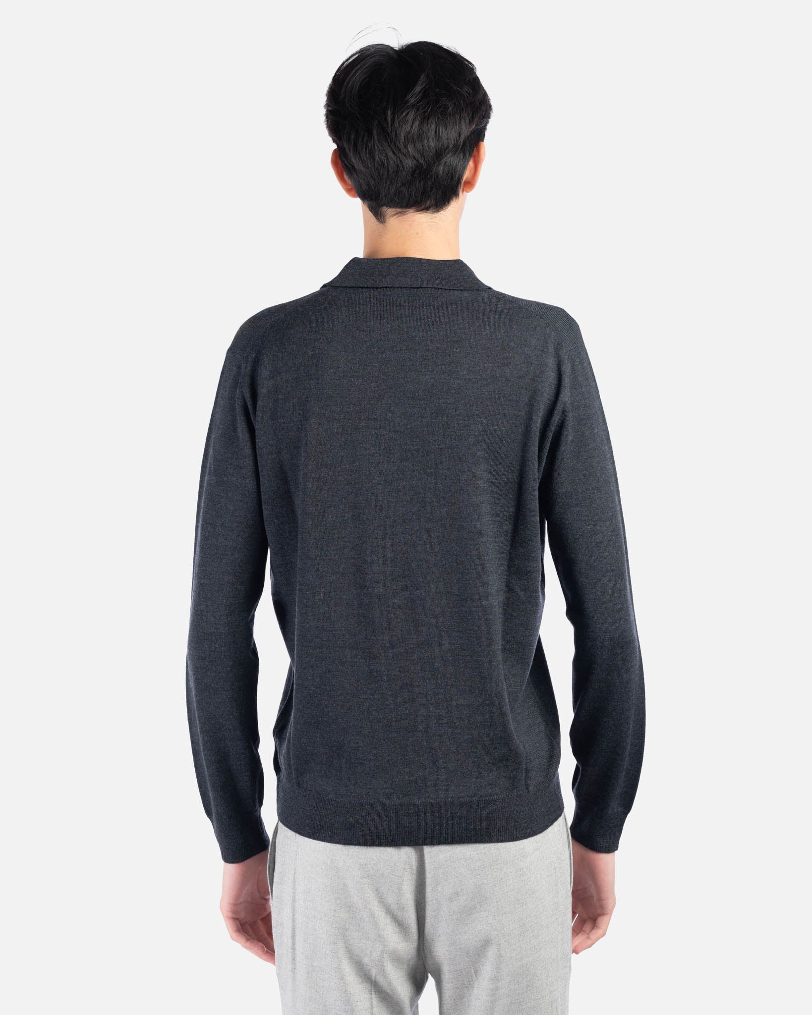 J.W.SAX MILANO Polo Grigia in Lana Merino Extrafine