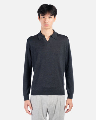 Polo Grigia in Lana Merino Extrafine