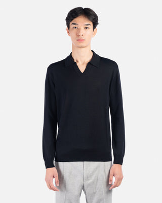 Polo Nera in Lana Merino Extrafine