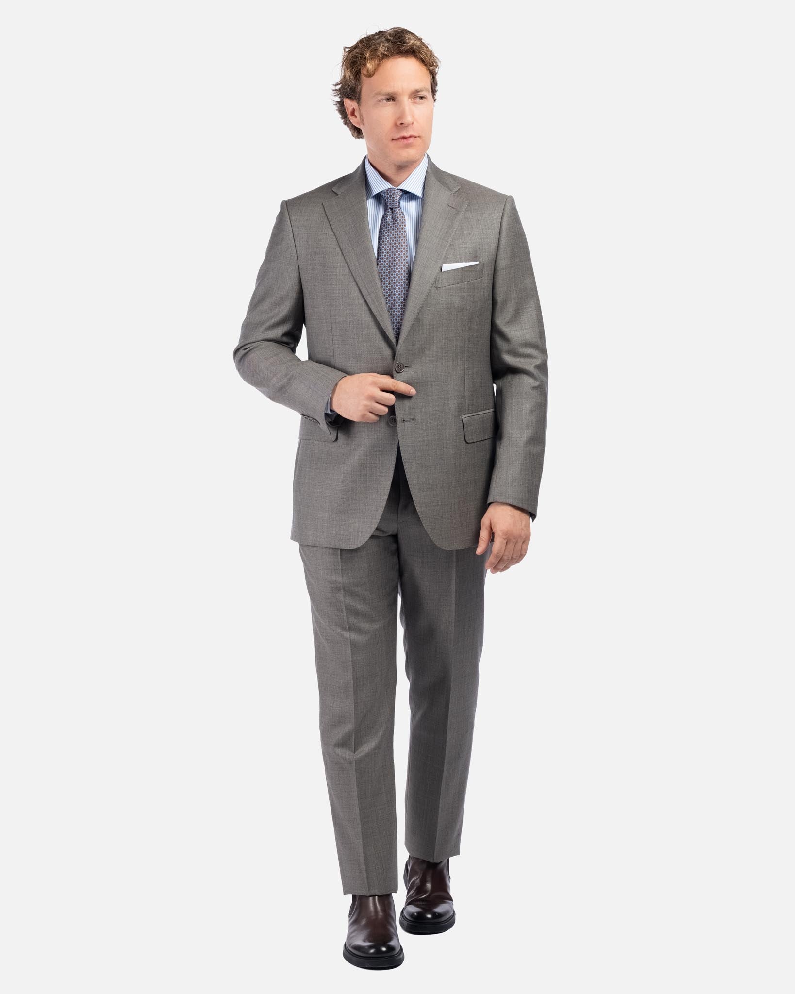 J.W.SAX MILANO Abito in Grisaglia Perennial Vitale Barberis Canonico All Season