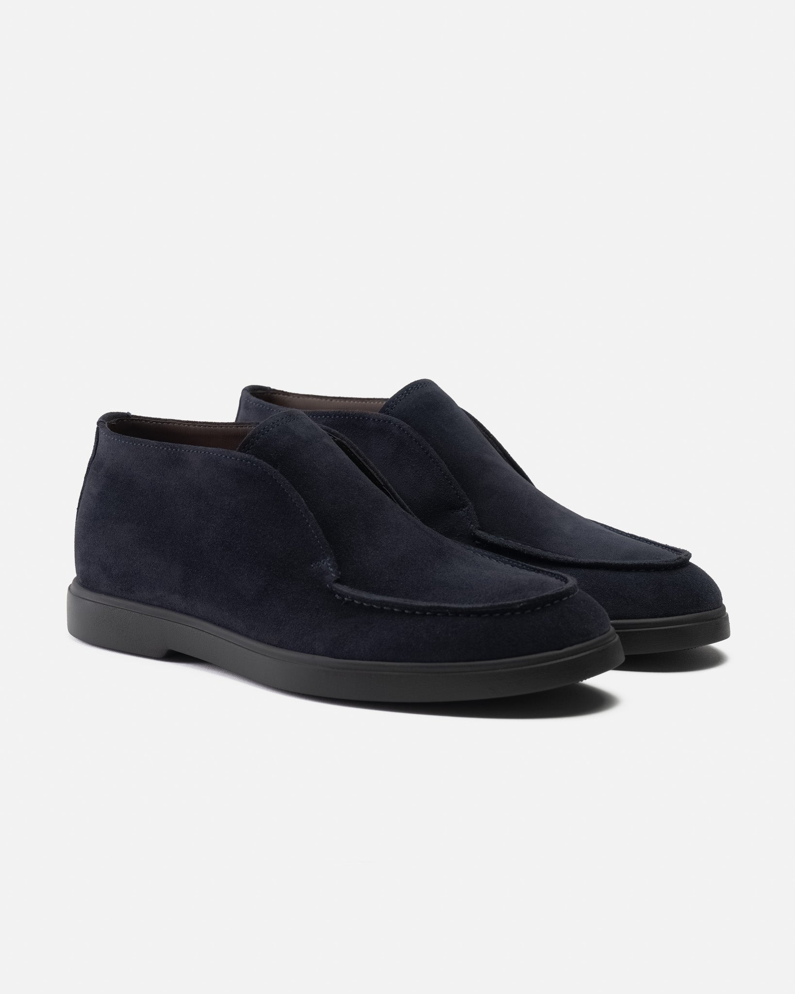 J.W.SAX MILANO Polacchini Slip On in Camoscio Blu